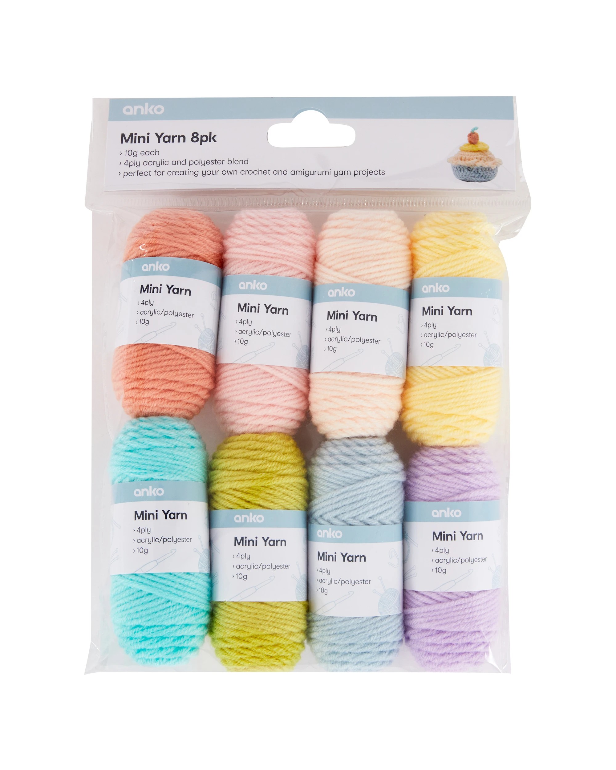 3 8 Pack Mini Yarn Set - Pastel, 3 of 3