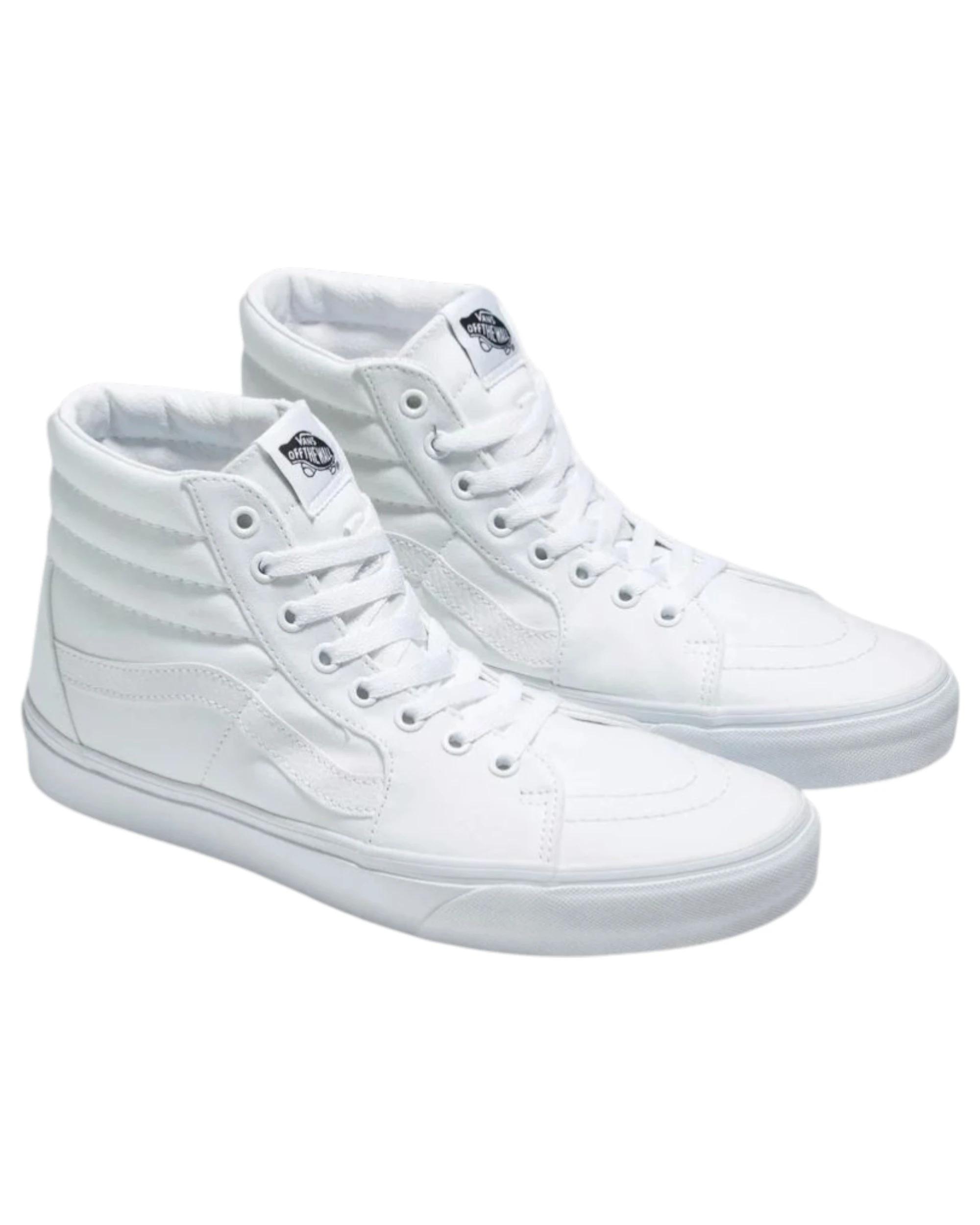 1 Vans Unisex SK8-HI True White Lace Up High Top Shoes WHITE, 1 of 4