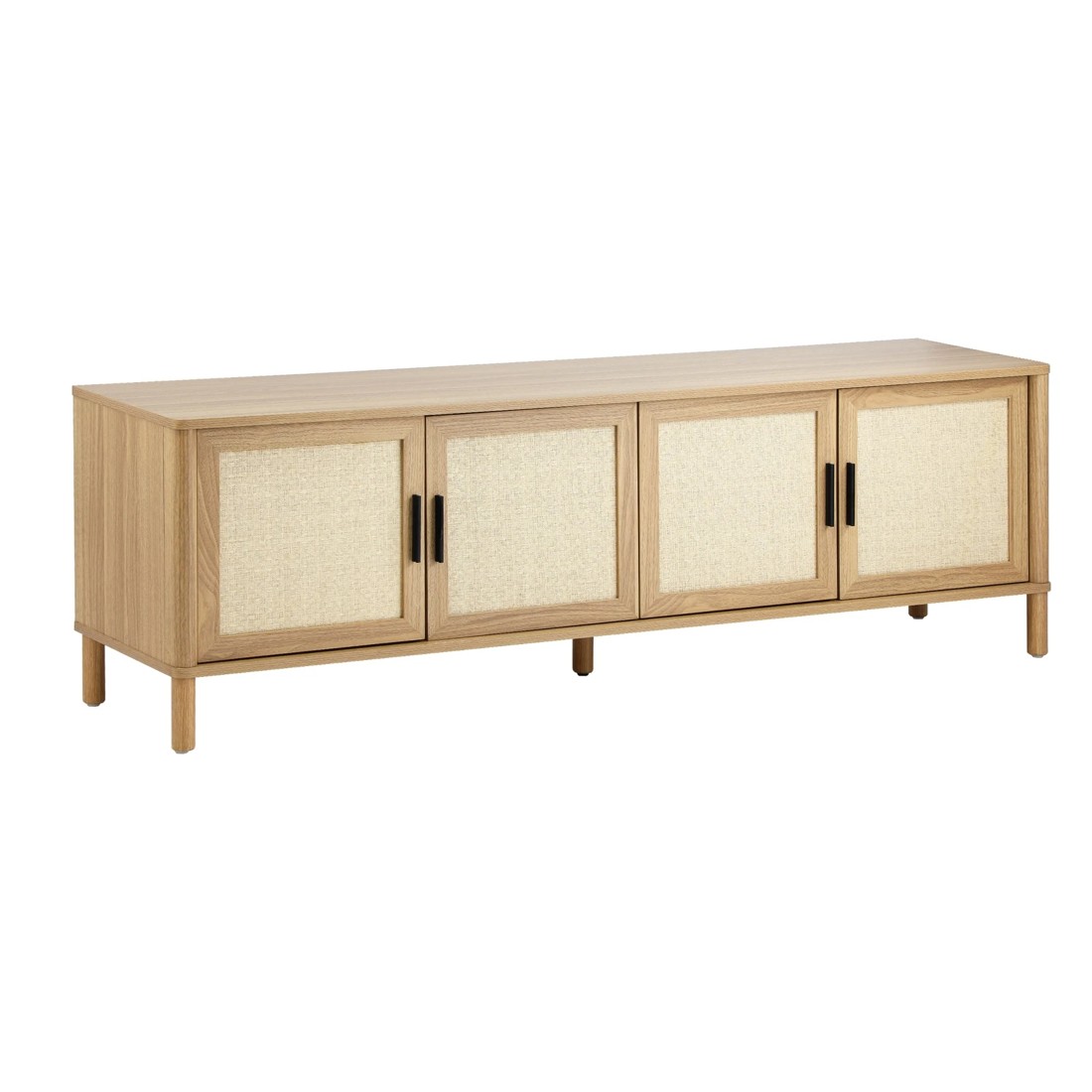 6 Oikiture Tv Cabinet Entertainment Unit Rattan Door 160cm
 - Natural, 6 of 10