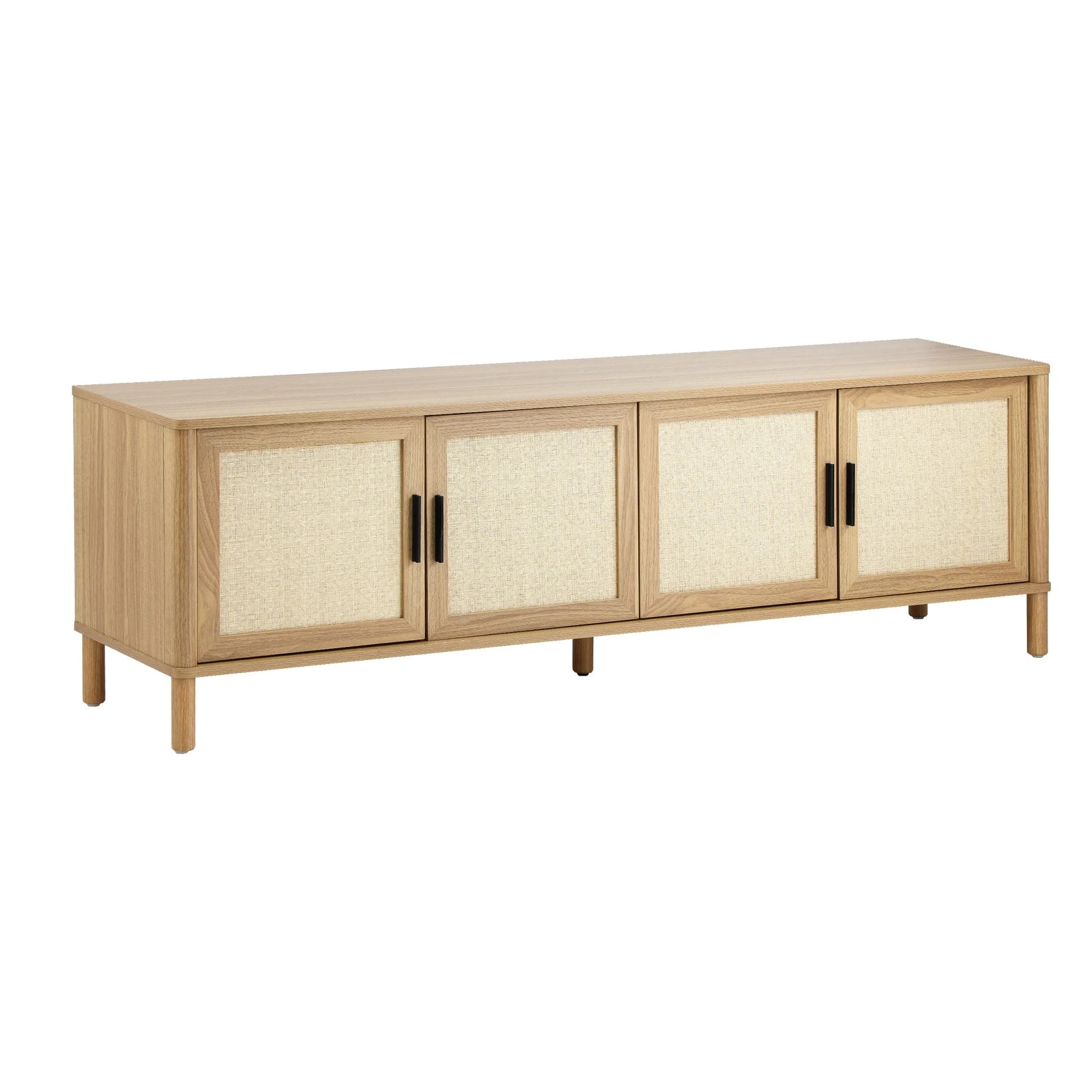 5 Oikiture Tv Cabinet Entertainment Unit Rattan Door 160cm
 - Natural, 5 of 8