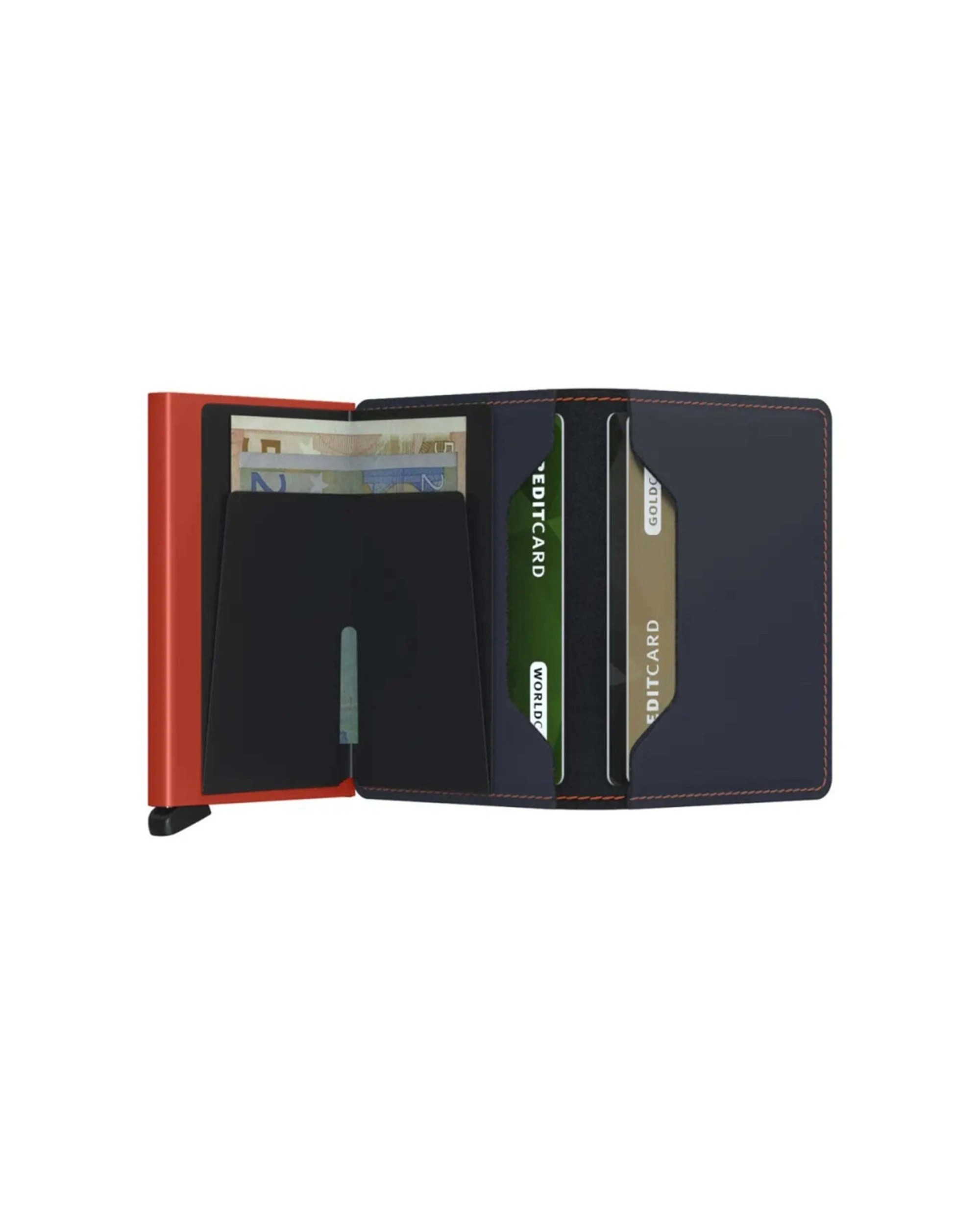 4 Secrid Slimwallet Compact RFID Slim Matte Leather Card Wallet RFID Secure Night - Orange, 4 of 5