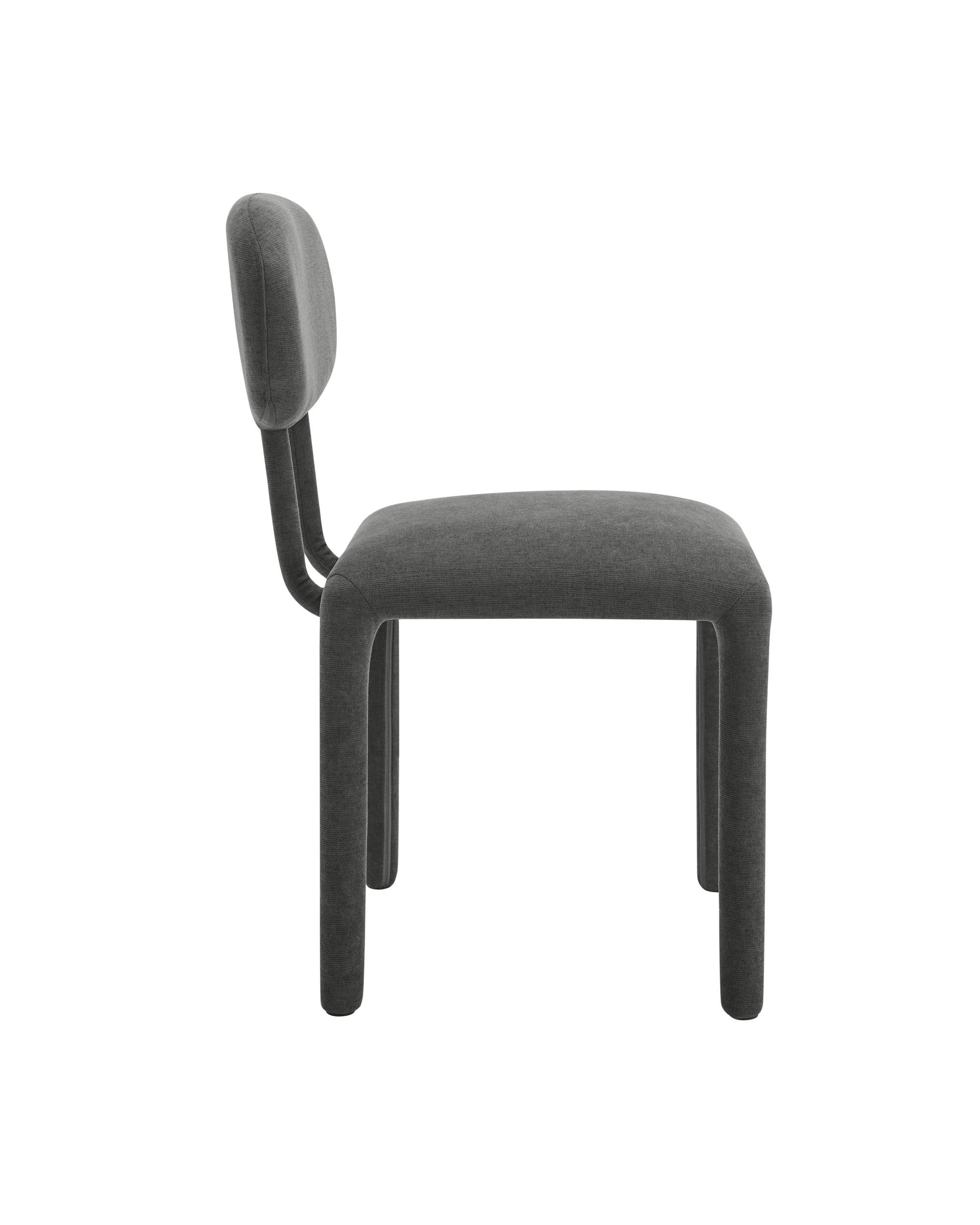 4 Kodu Full Upholstered Dining Chairs Set of 2 - Charcoal, 4 of 10