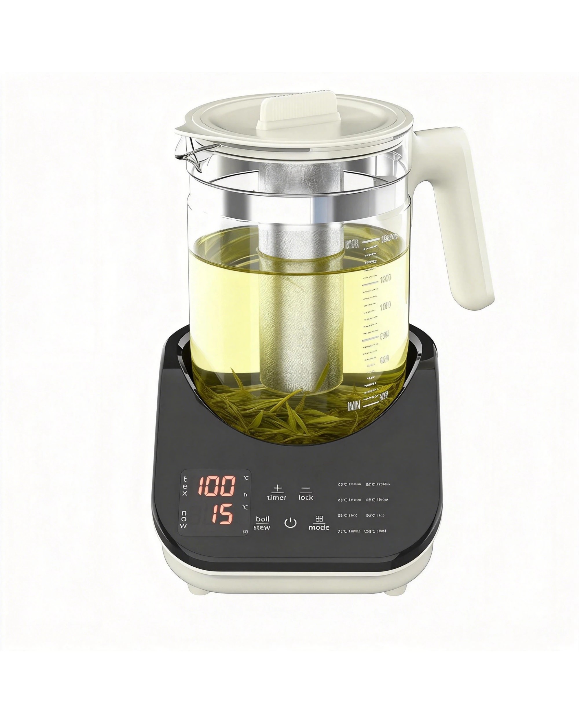 2 Advwin Electric Kettle 1.5L Temperature Control Glass Kettle with Removable Infuser - Black, 2 of 5