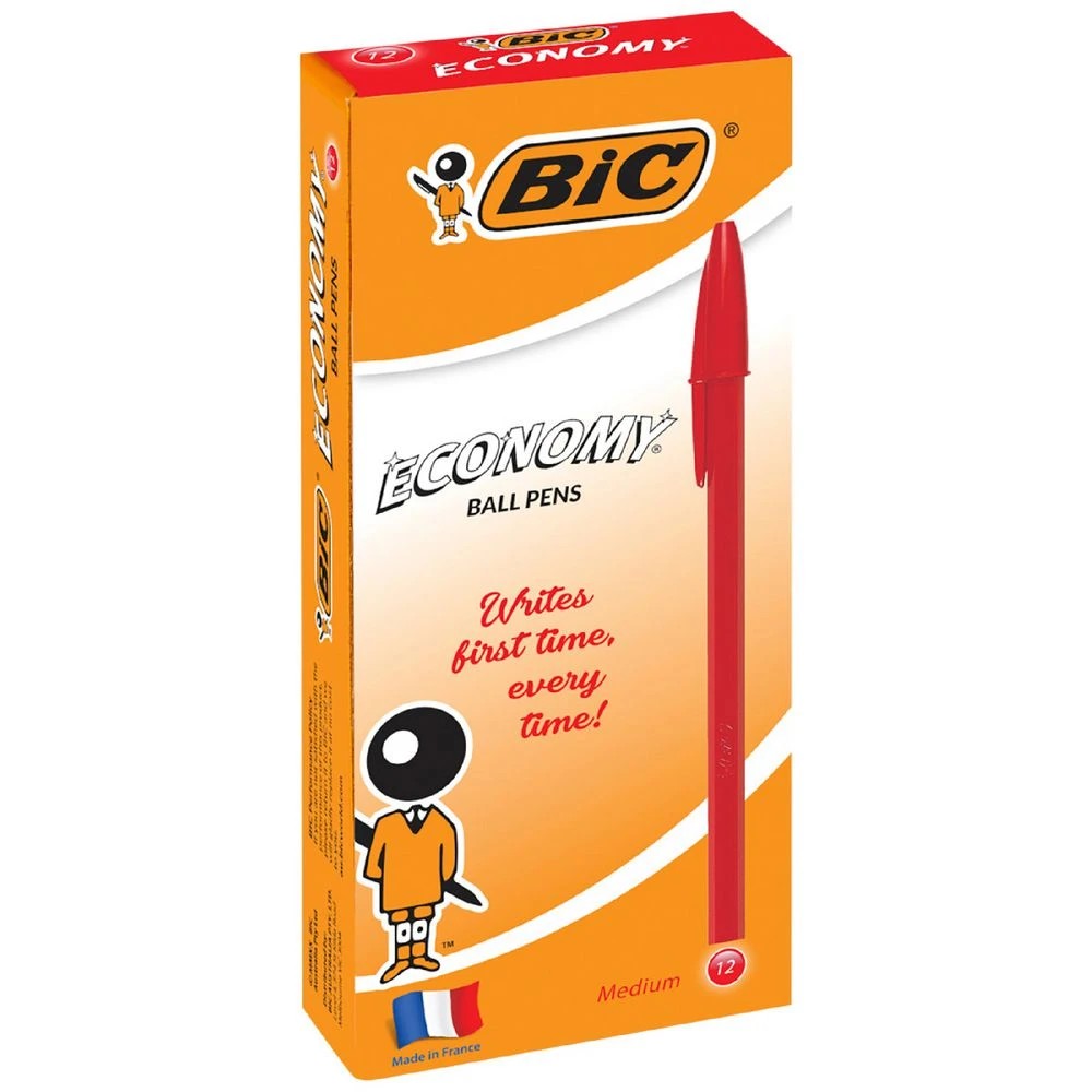 1 BIC Economy Ballpoint Pens Red 12 Pack, 1 of 6