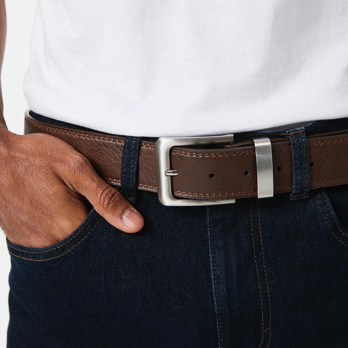 3 Premium Jeans Belt CHOCOLATE BROWN PU, 3 of 3