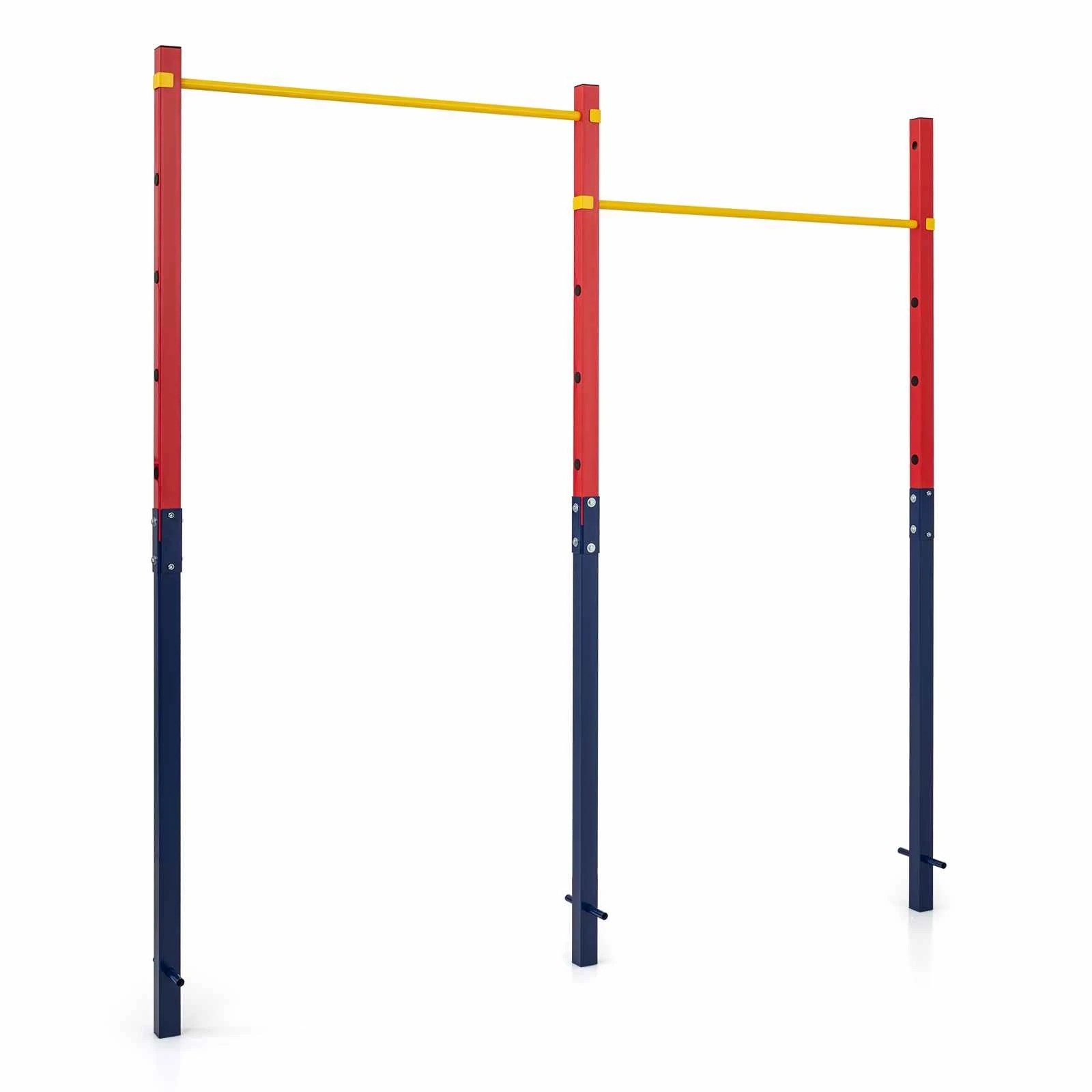 1 Costway Outdoor In-Ground Pull Up Bar Station Metal w/5 Adjustable Height Fitness Equipment, 1 of 1