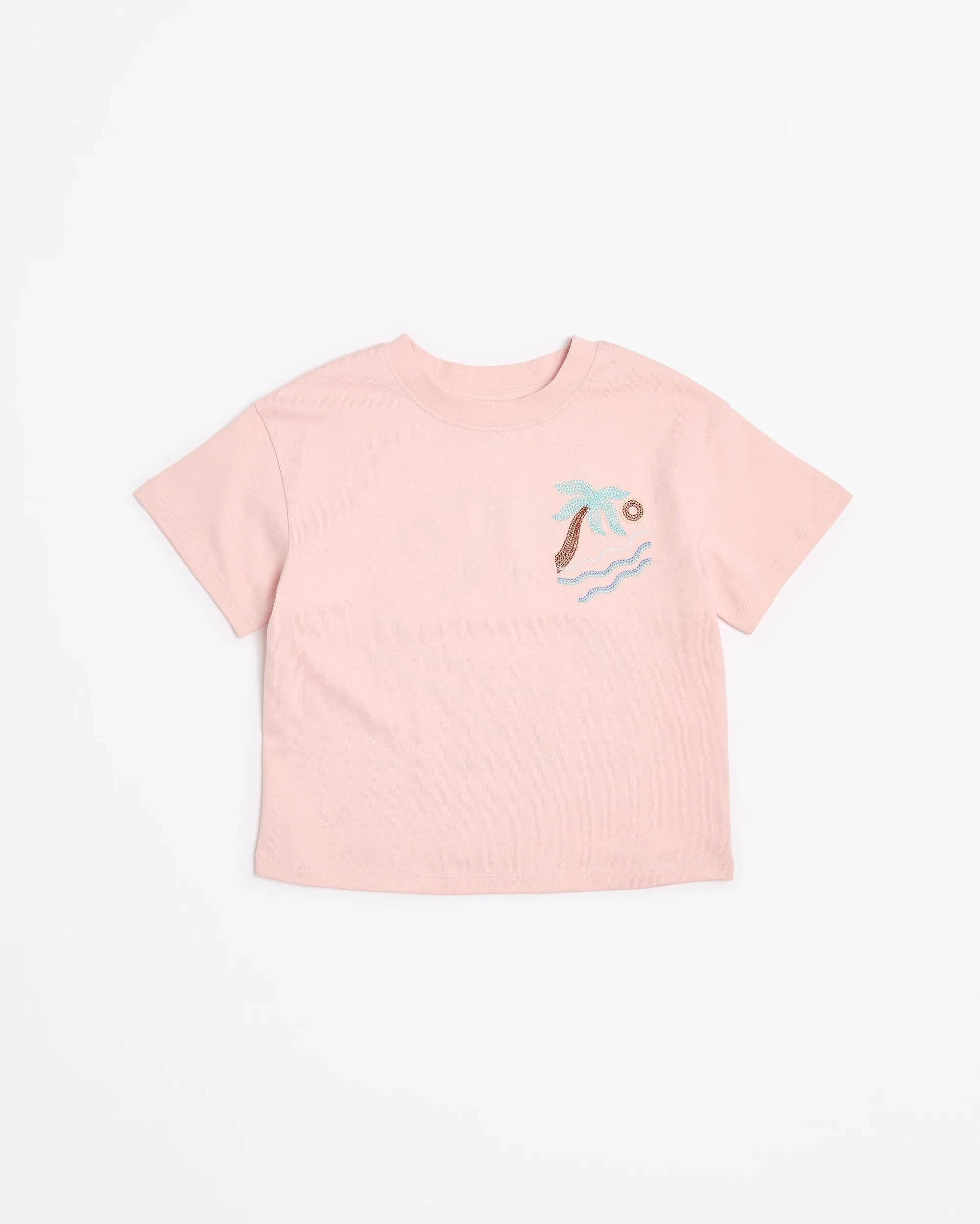 4 Target Australian Cotton Textured Print T-shirt PINK PALM, 4 of 5