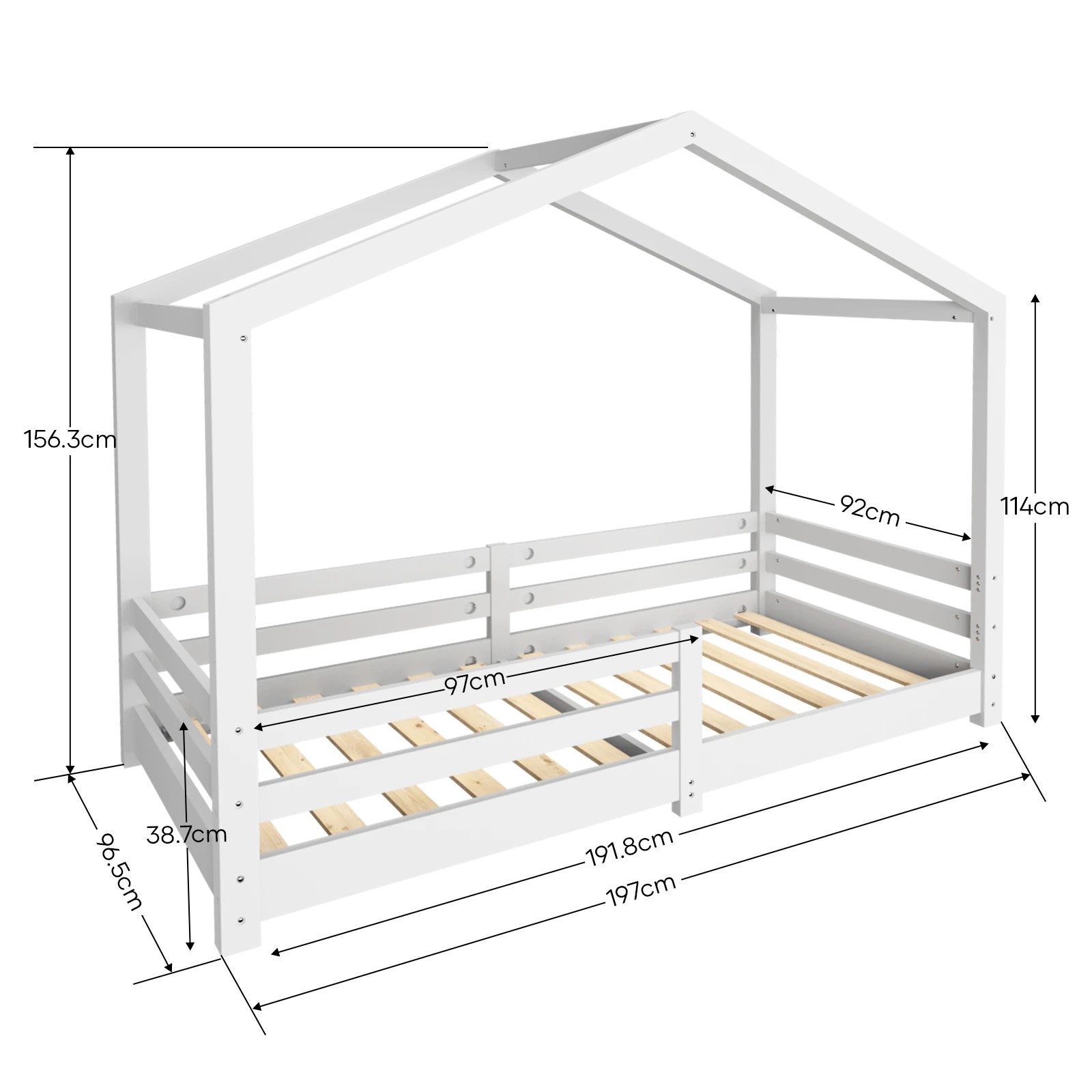 1 Ausway Single Size Bed Frame Wooden For Bedroom, 1 of 4