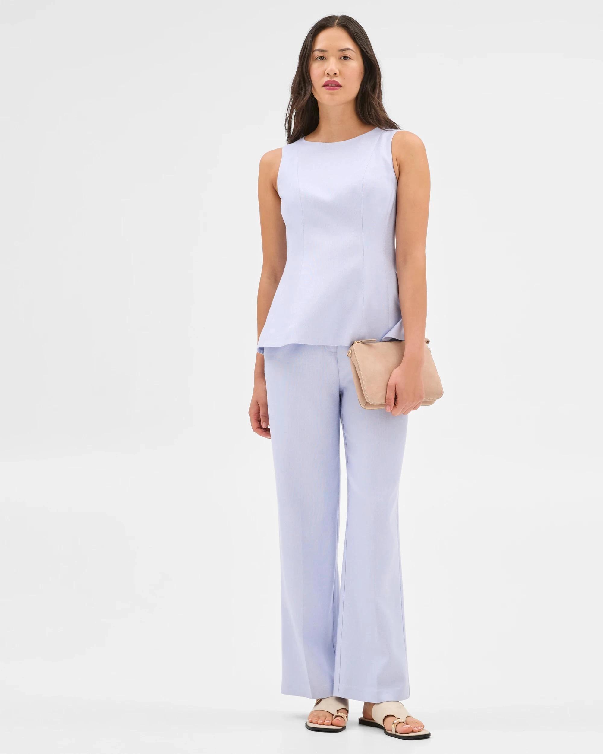3 Textured Straight Leg Pants - Preview BABY LAVENDER, 3 of 6