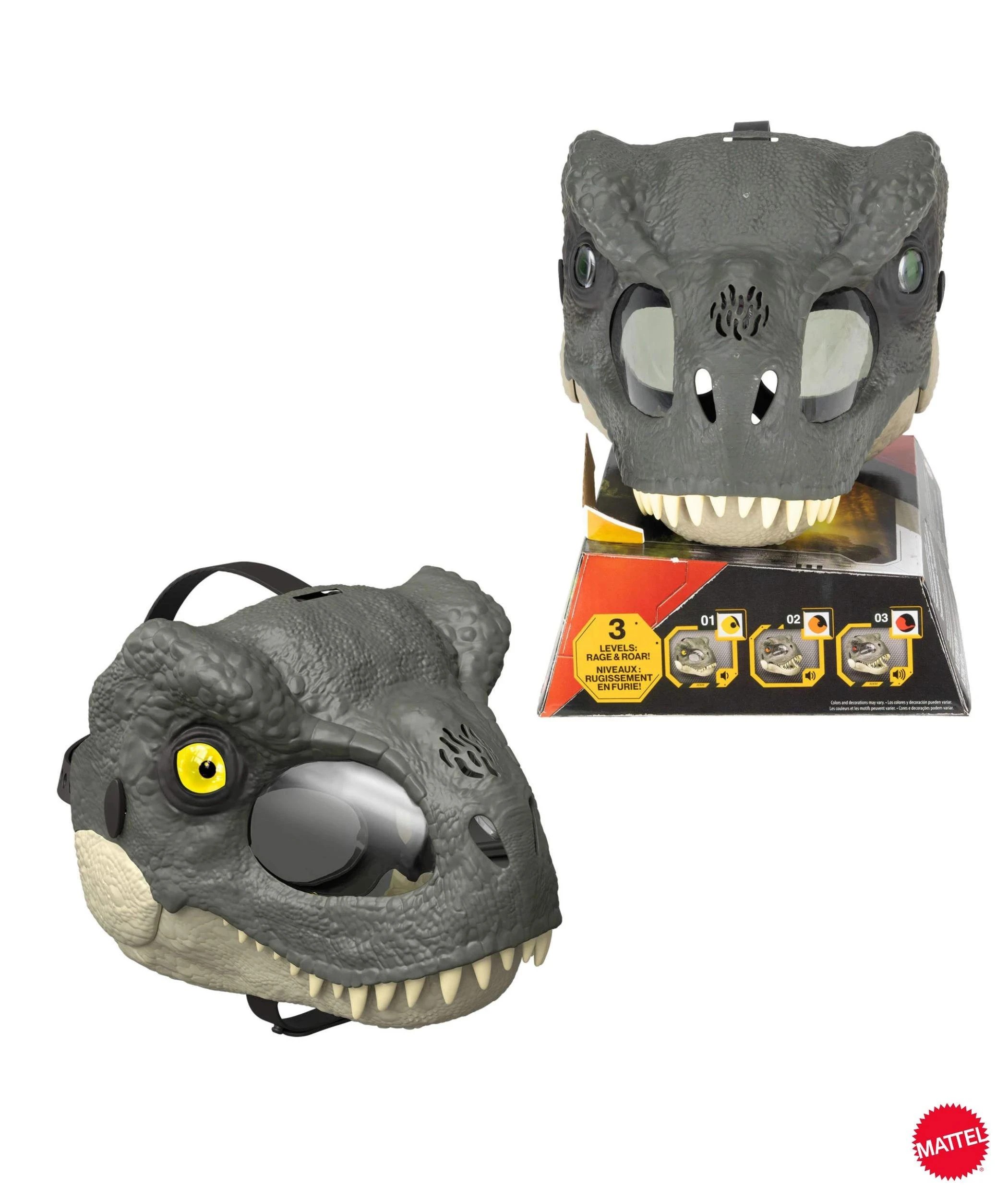 1 Mattel Jurassic World Rebirth T-Rex Rage N Roar Mask - Green, 1 of 5