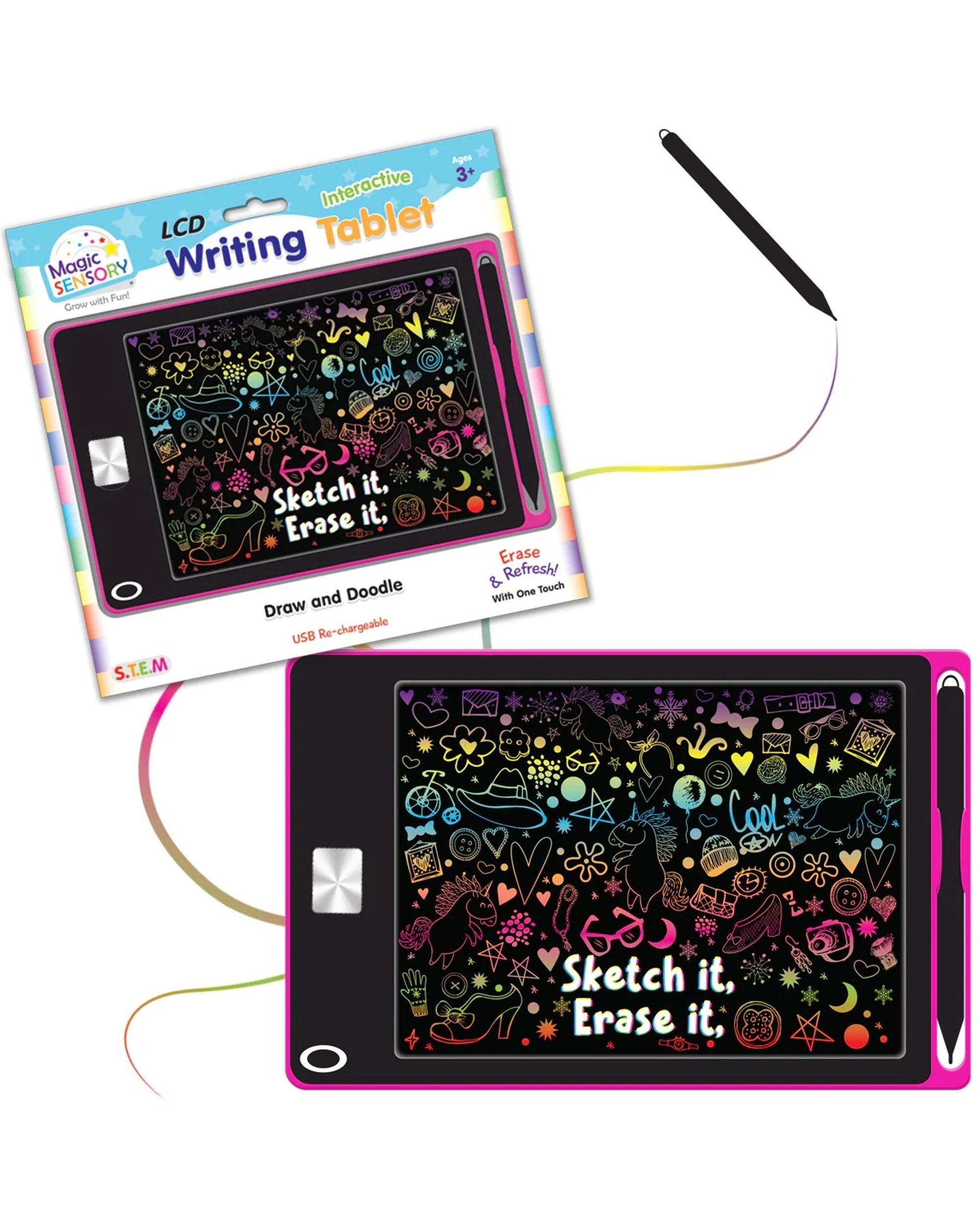 2 Magic Sensory Interactive LCD Writing Tablet - Pink Unicorn - Pink, 2 of 6
