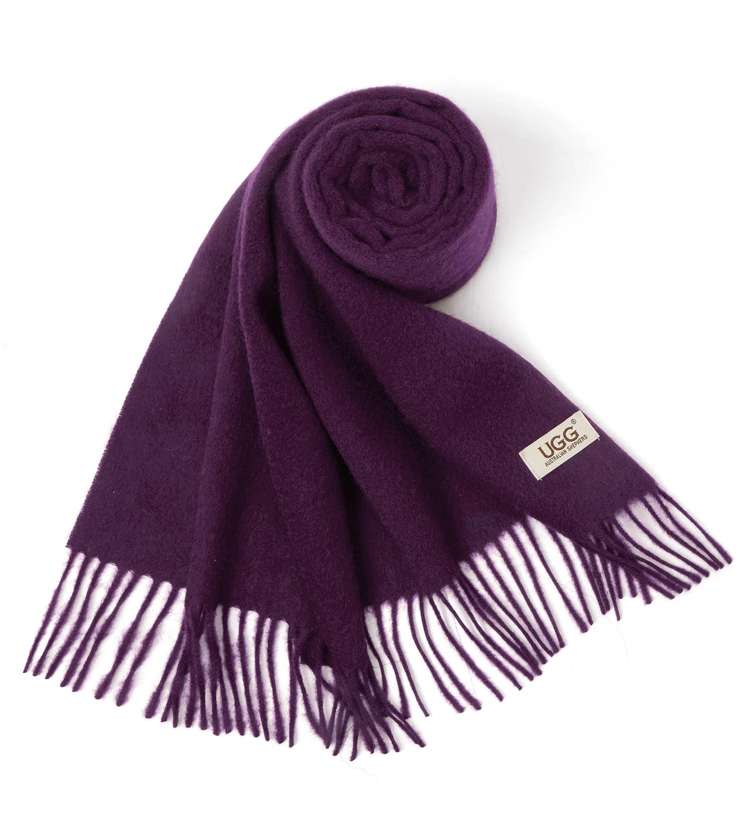5 Australian Shepherd UGG Fealara 100% Wool Plain Scarf WINE, 5 of 5