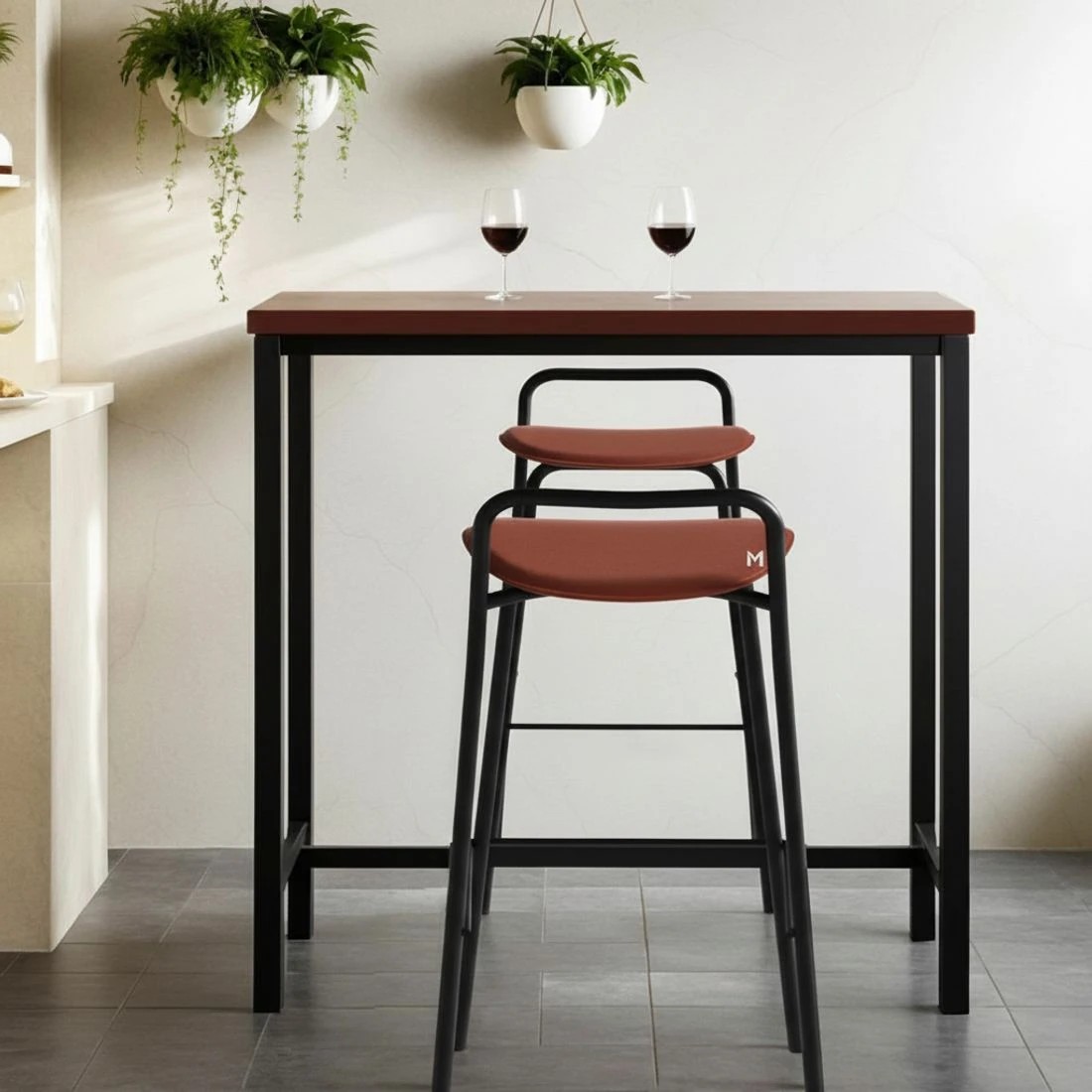 7 Artiss Bar Table and Stools Set Dining Desk Kitchen Chairs Cafe Pub - Multi, 7 of 8