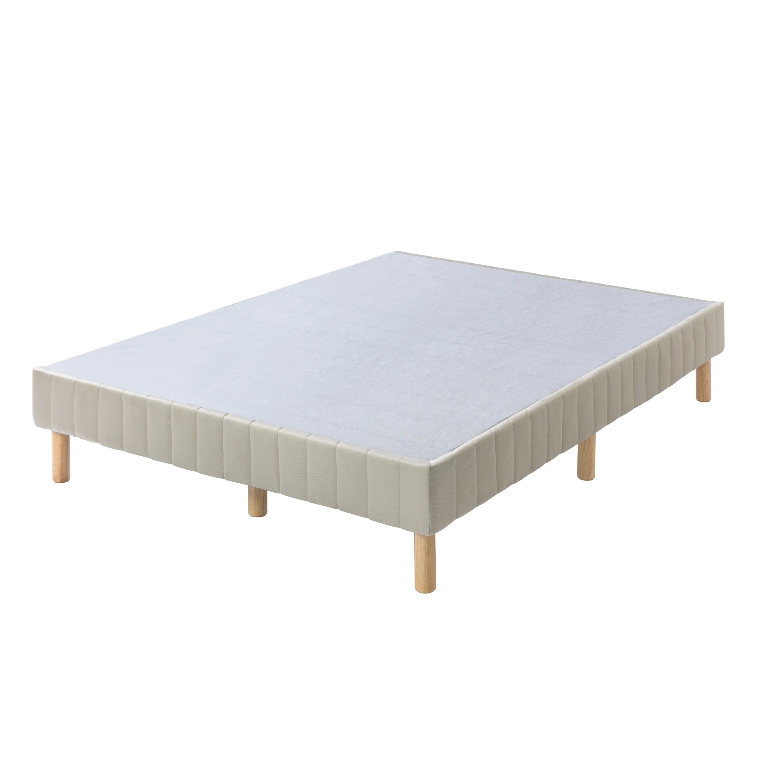 6 Queen Bed Upholstered Quick Snap Bed Frame Base - Beige, 6 of 10