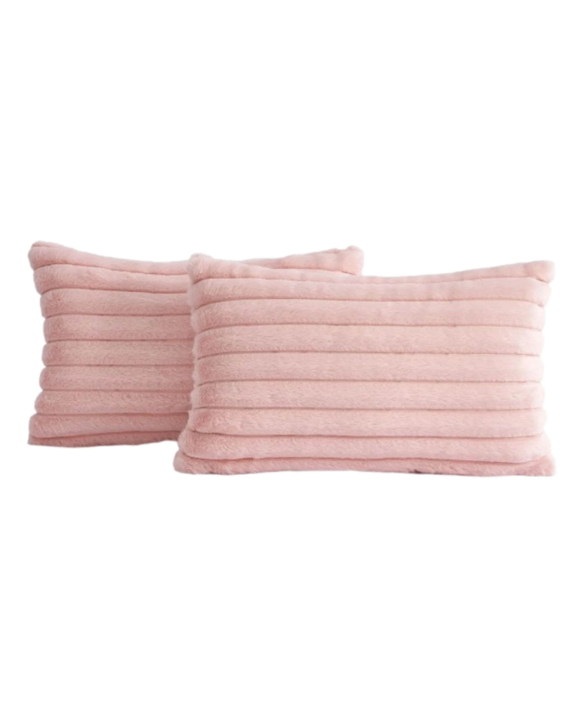 2 Gioia Casa 2-Pack Faux Fur Cushion Covers Soft 30x50cm - Pink, 2 of 3