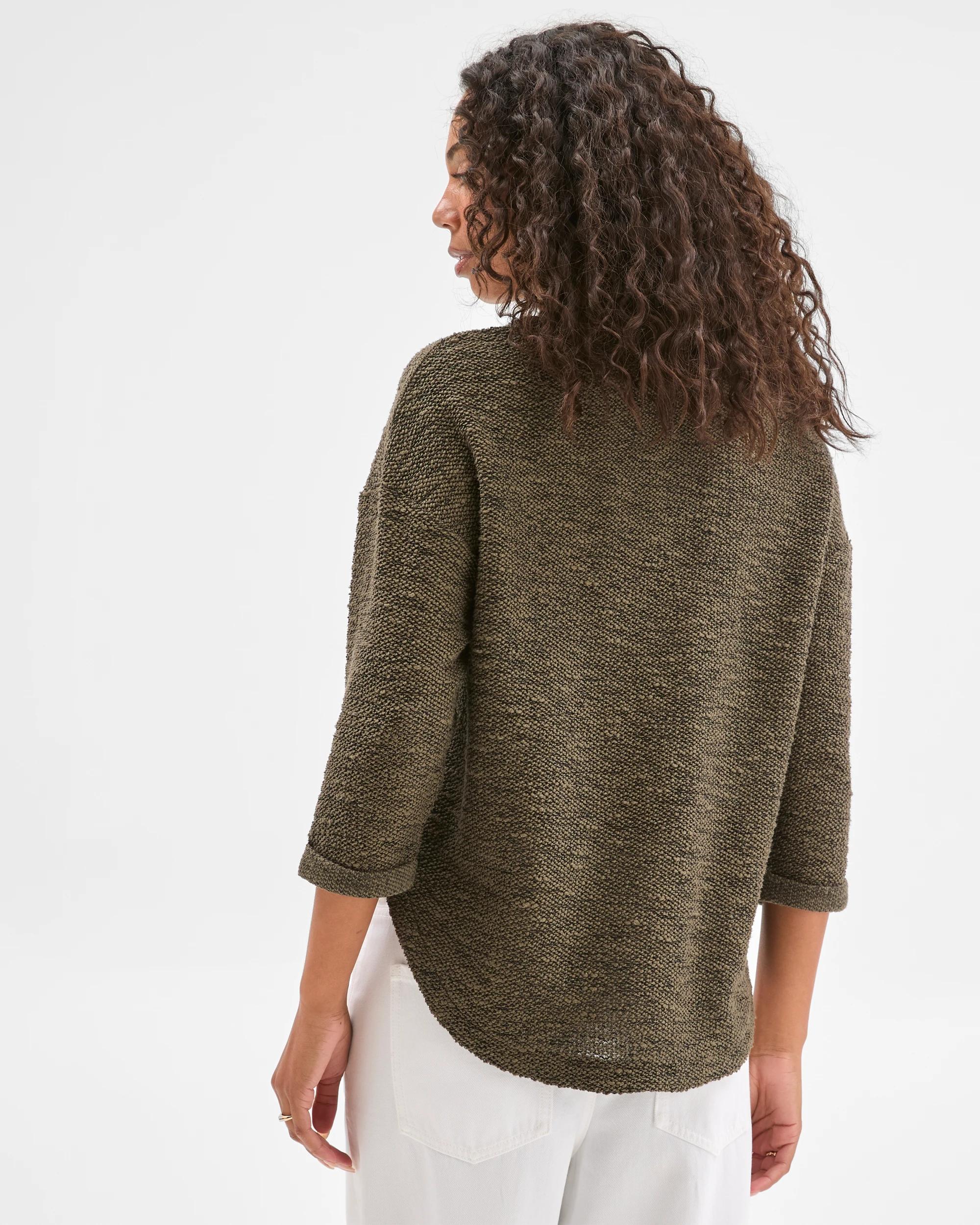 6 Target Woman Australian Cotton Blend Curved Hem Textured Top OREGANO, 6 of 6