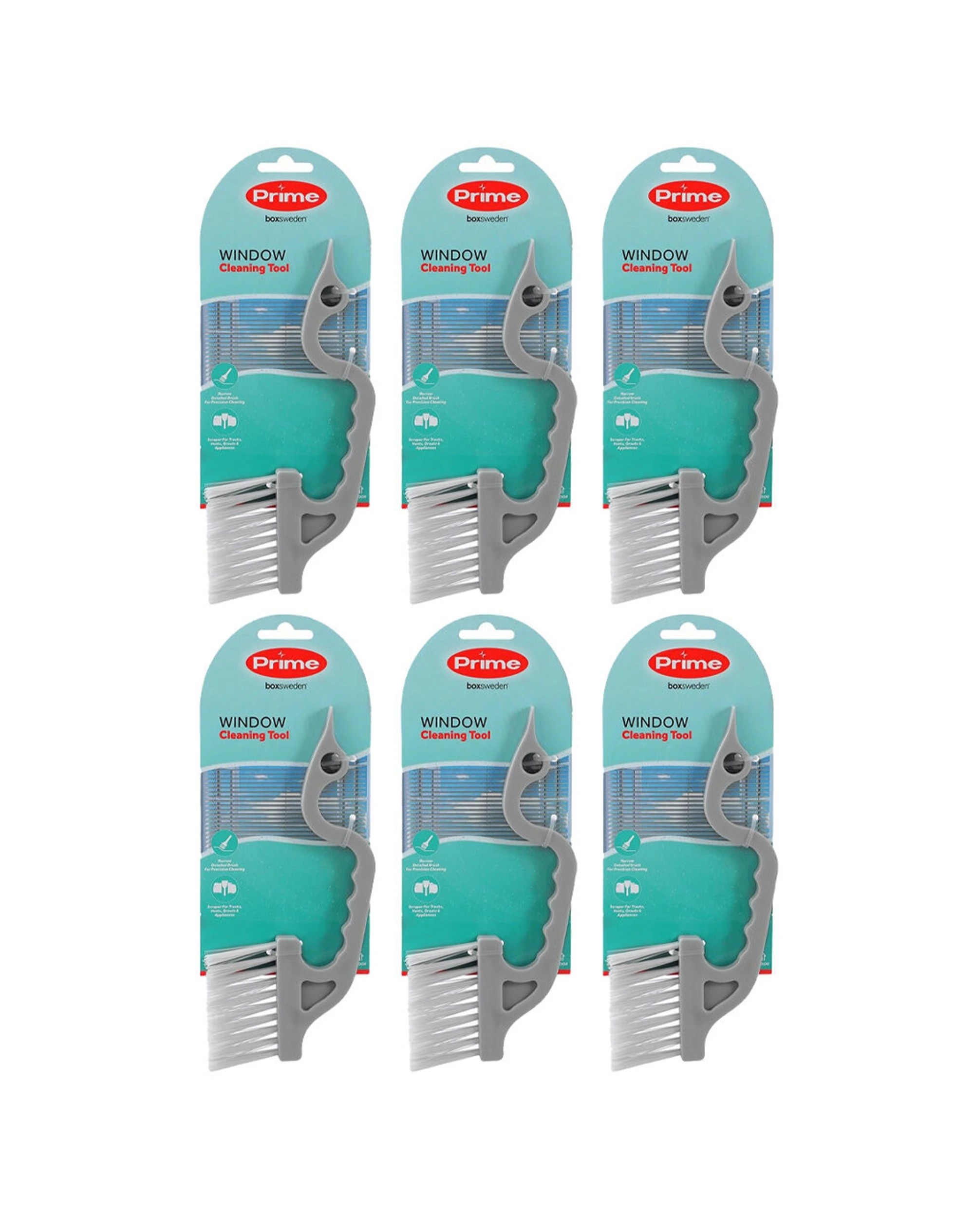1 Boxsweden 6PK Prime Indoor Window Cleaning Brush Comfort Grip Handle - Multi, 1 of 7