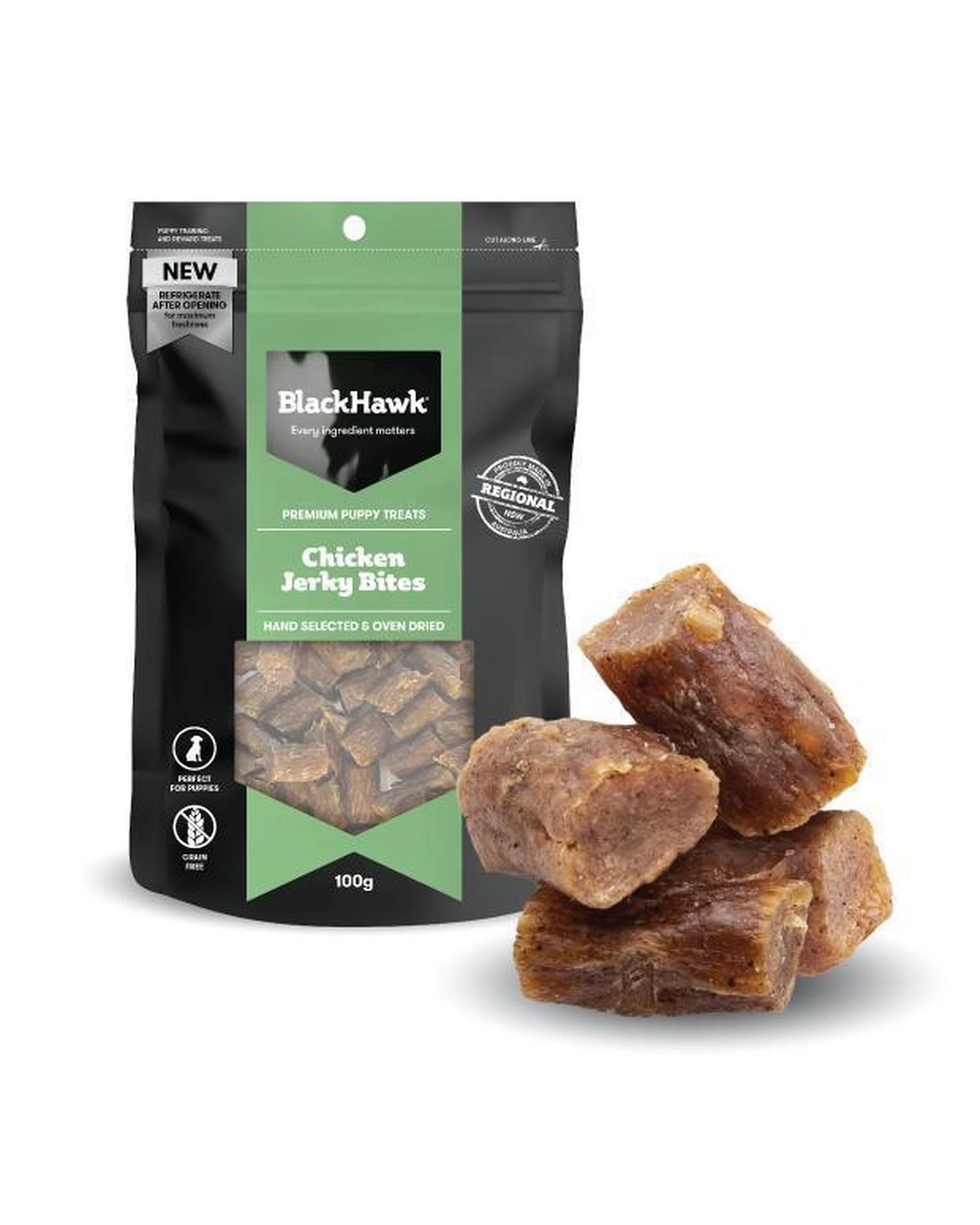 3 Black Hawk Puppy Chicken Jerky Bites Natural Dog Treats 100g, 3 of 4