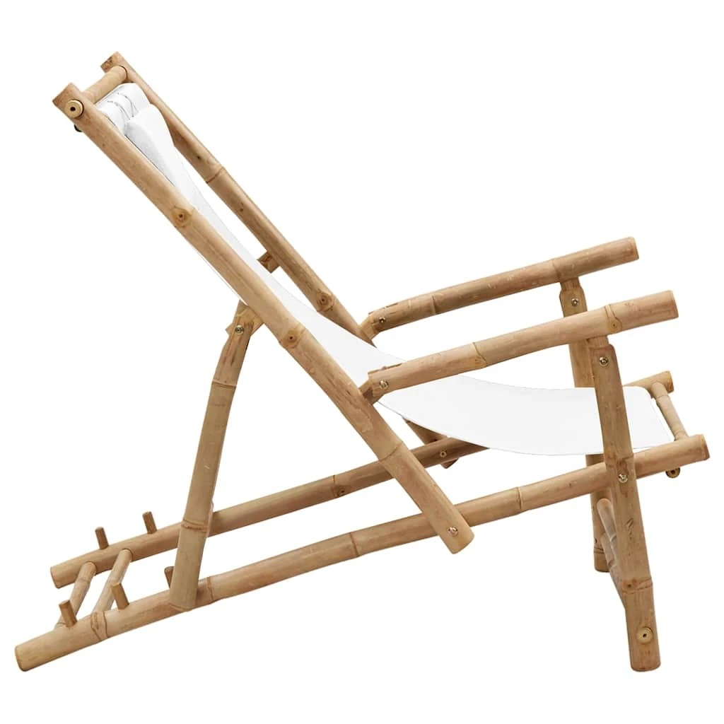 3 vidaXL deck chair Foldable - White, 3 of 8