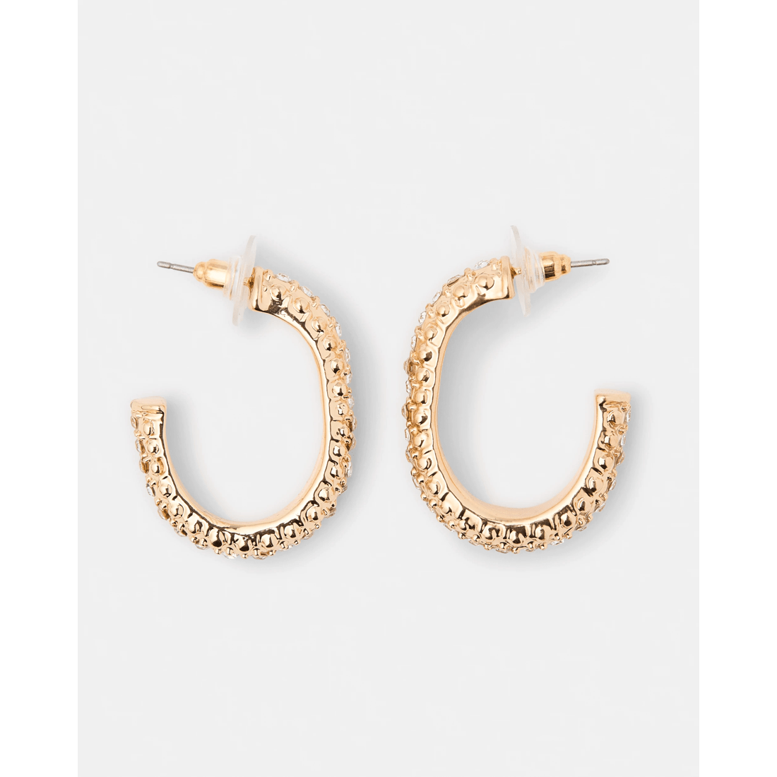 2 Diamante Hoop Earrings - Gold Tone, 2 of 5