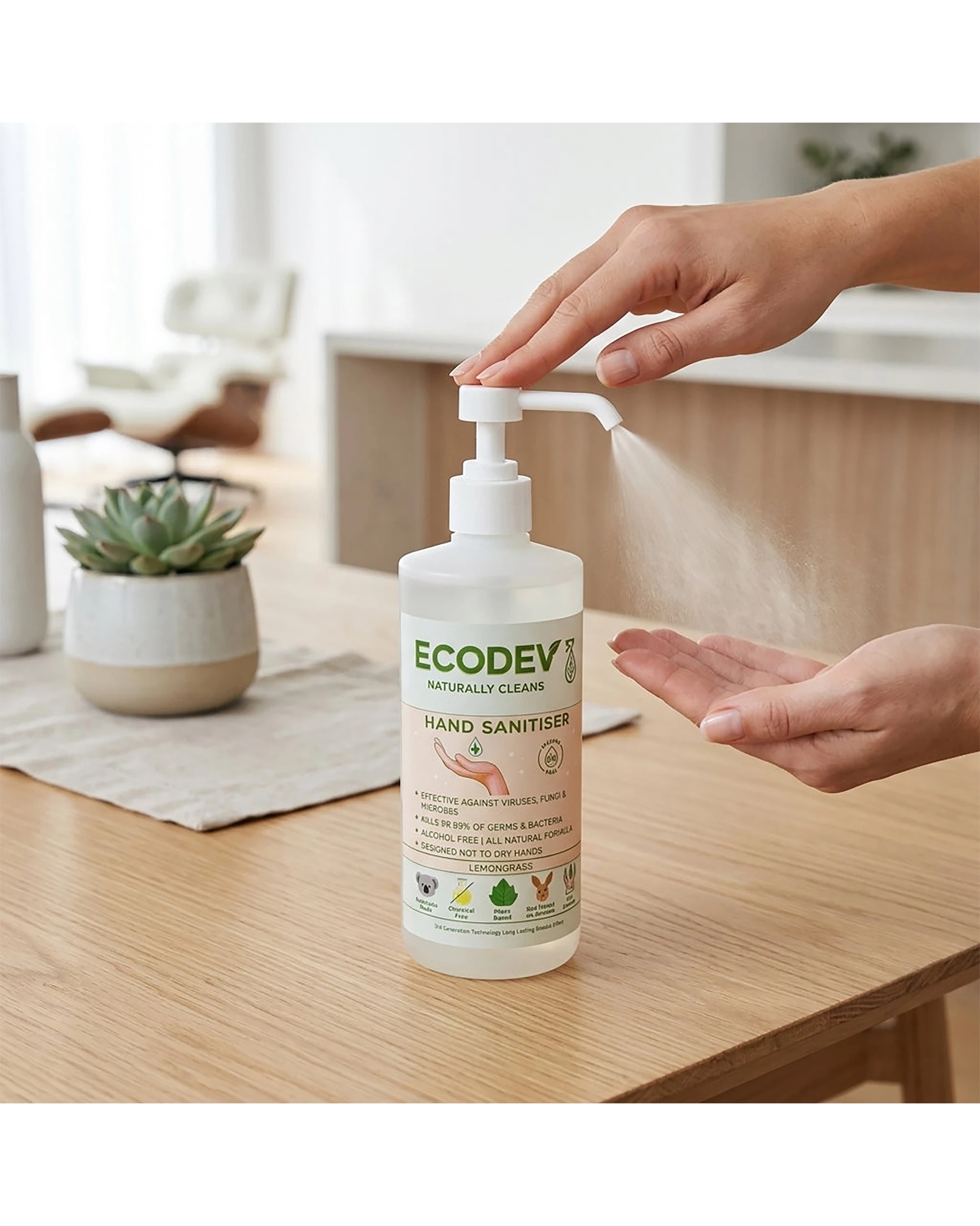 1 Ecodev Hand Sanitiser Alcohol-Free PH Balanced Personal Hygiene 500mL, 1 of 1