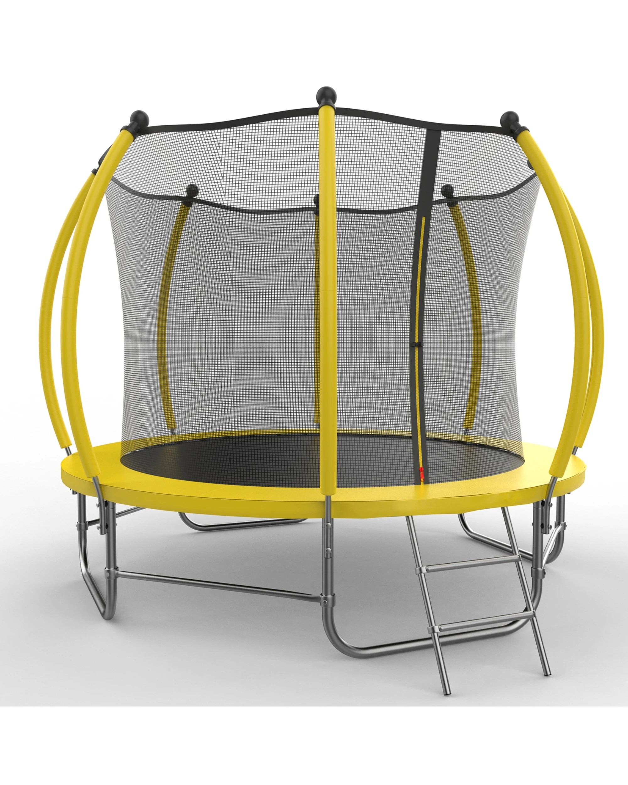 1 Advwin 10FT Recreational Trampoline Outdoor for Kids w/Safety Enclosure Net, Ladder, Max Limit 150 kg，Yellow, 1 of 7