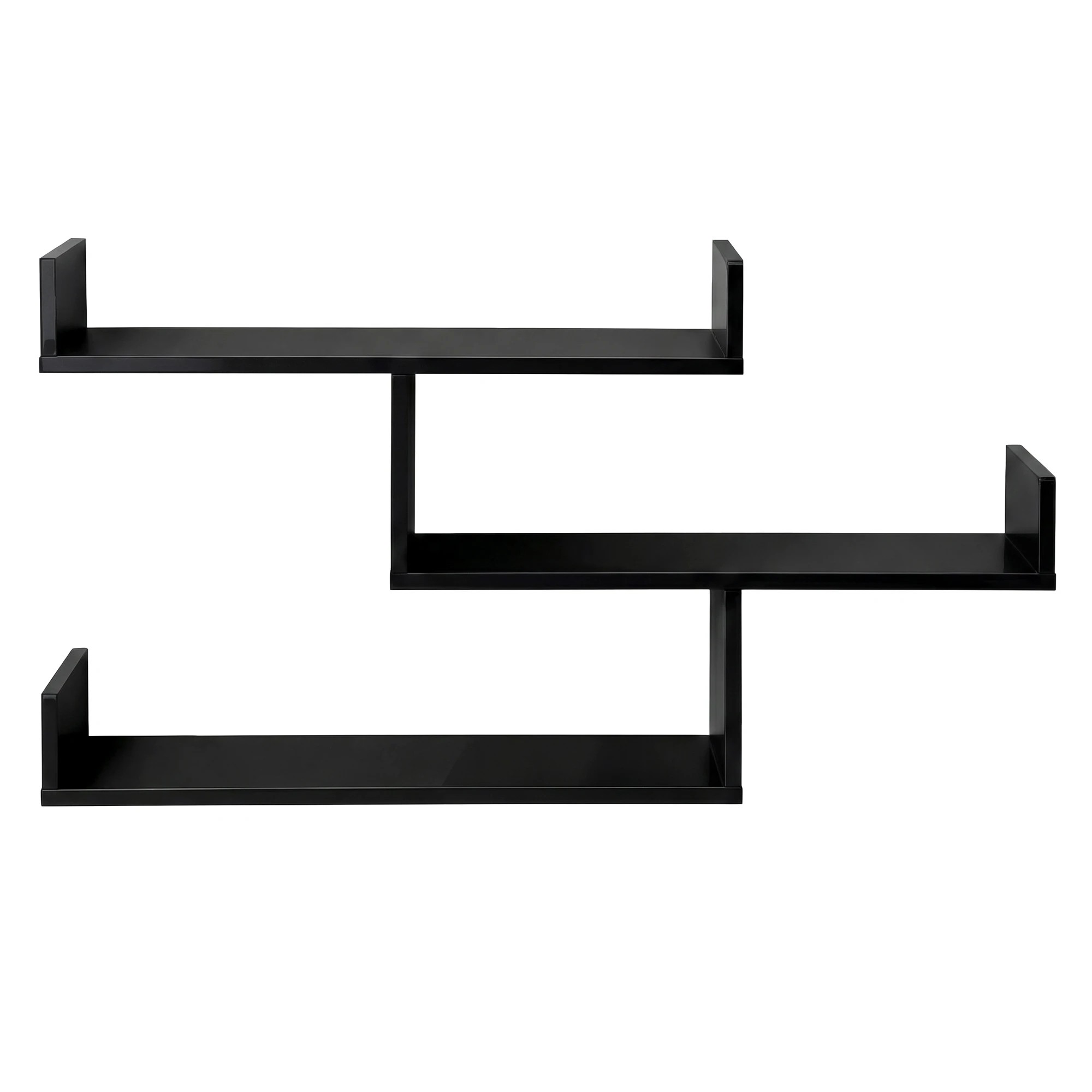 3 Artiss Floating Wall Shelf 3 Tier - Black, 3 of 3