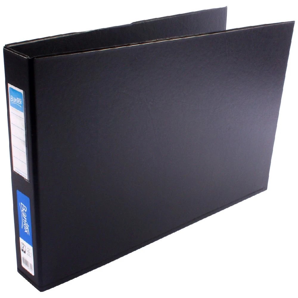1 Bantex Binder A3 2 D-Ring 38mm Landscape PVC Black, 1 of 1