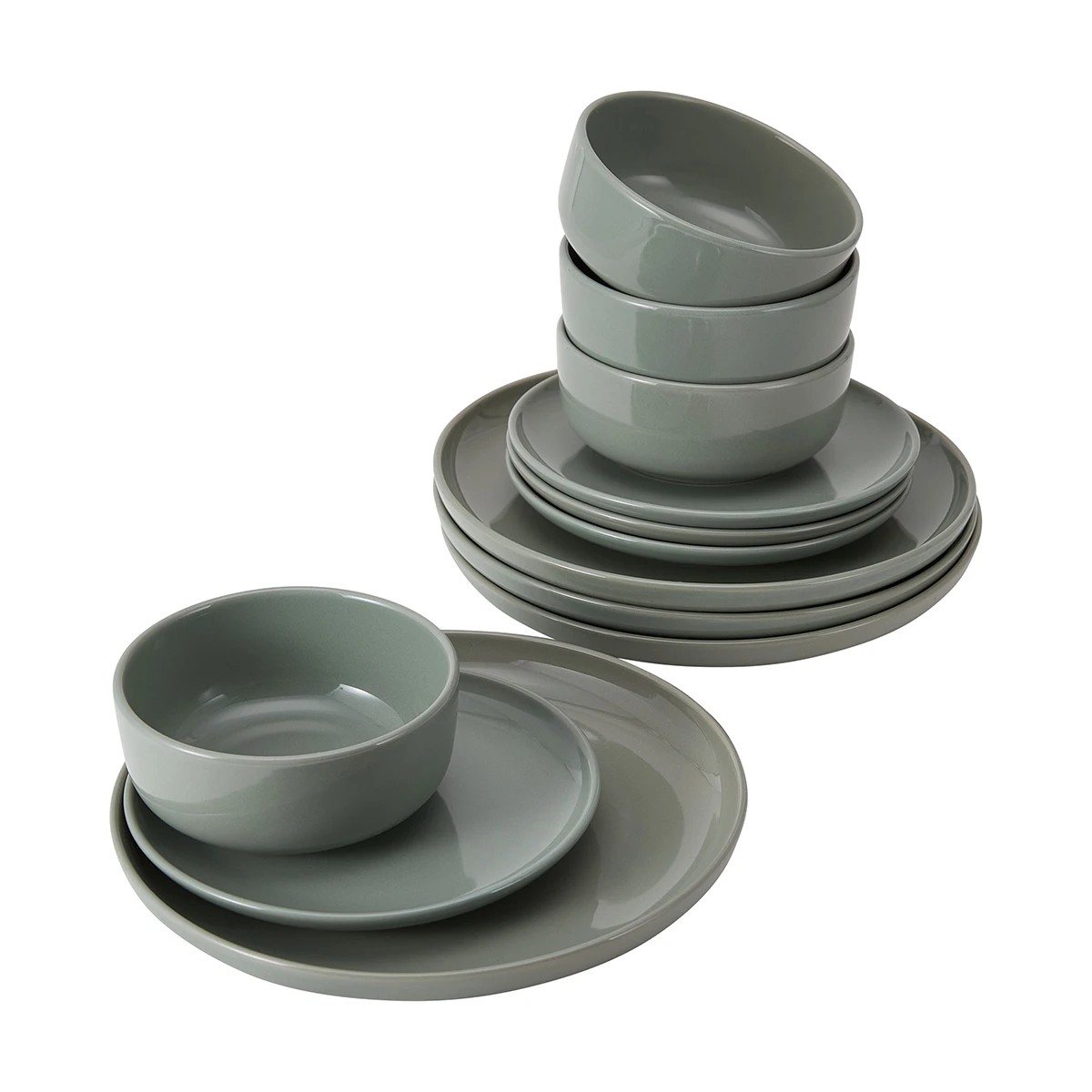 2 Sage Green 12 Piece Dinner Set, 2 of 10