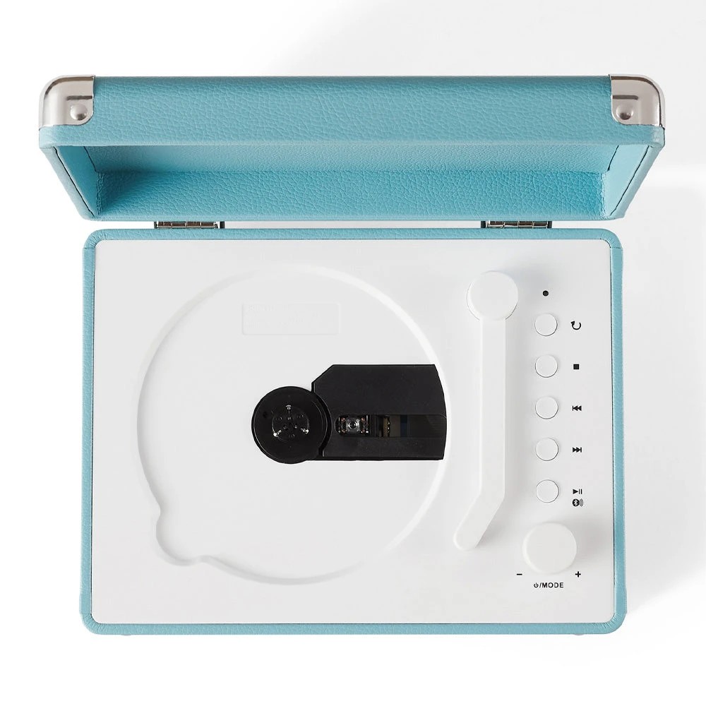 4 Crosley Cruiser Portable Retro CD Player with Stereo Bluetooth Speakers, FM Radio - Turqouise - Blue, 4 of 6