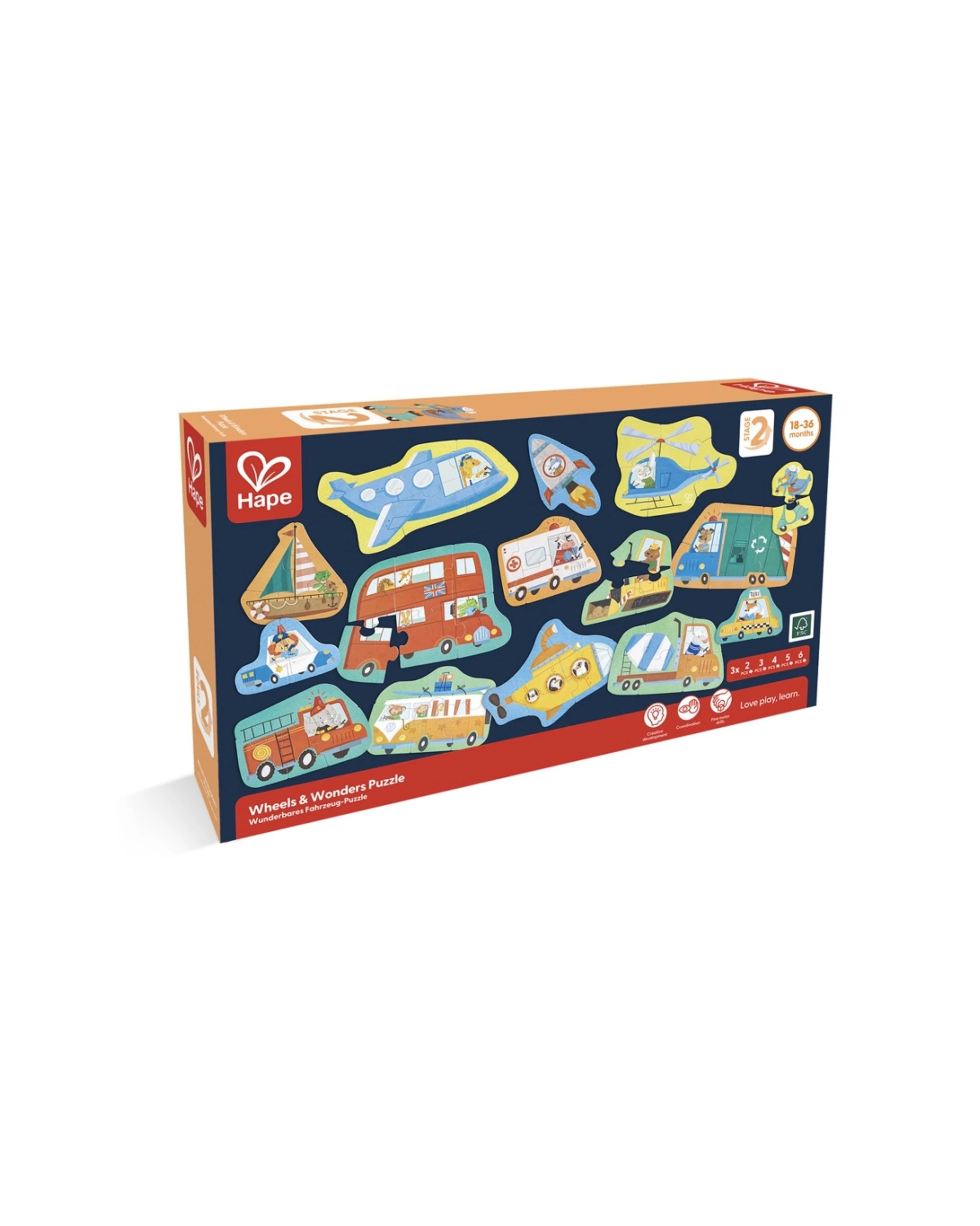 2 Hape Wheels & Wonders Puzzle Toy For Toddlers Educational Developmental Puzzle Set - Multi, 2 of 4