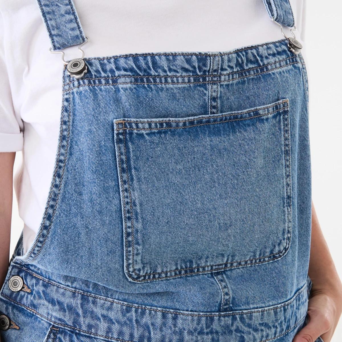 6 Sleeveless Cargo Dungarees Mid Wash, 6 of 9