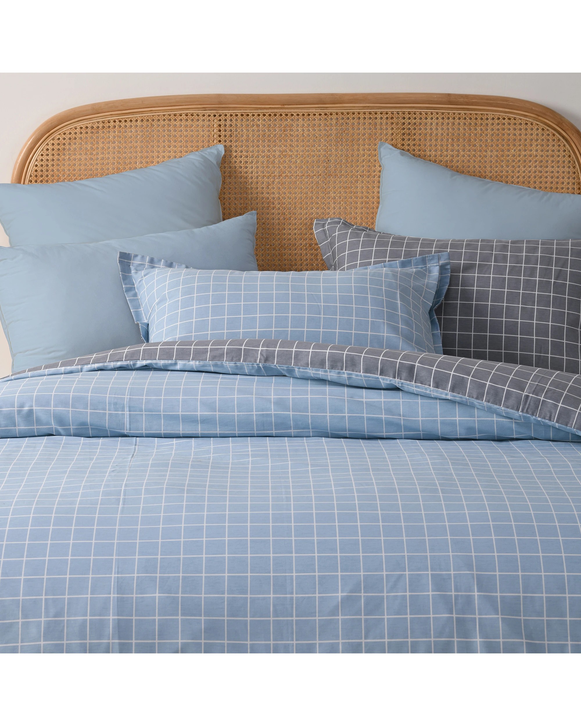 4 Dreamaker Luca 100% Cotton Reversible Quilt Cover Set - King Bed - Grey, 4 of 8