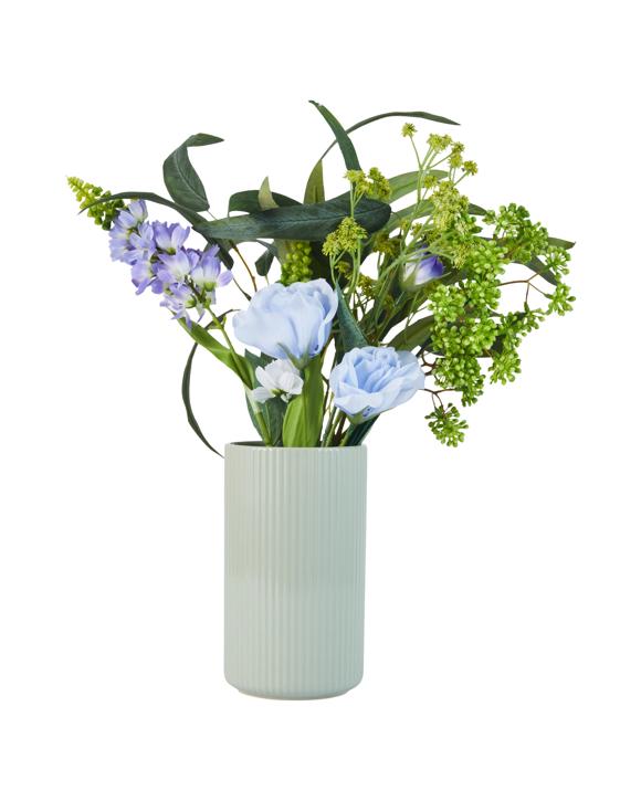 Artificial Lilac Flowers in Sage Vase