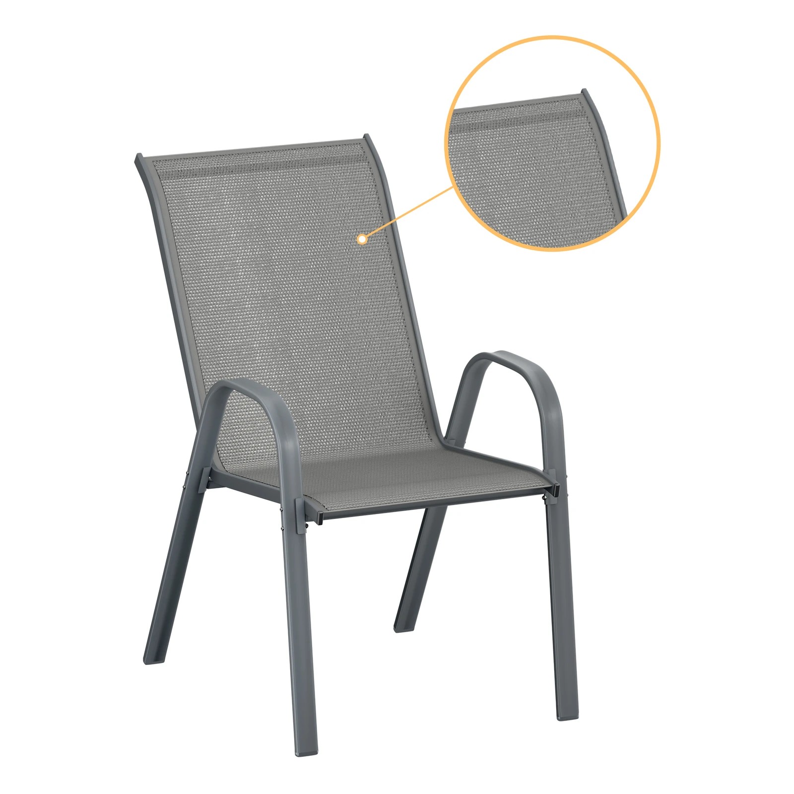 7 Alfordson 3PCS Outdoor Furniture Patio Table and Chairs Garden Bistro Set - Grey, 7 of 10