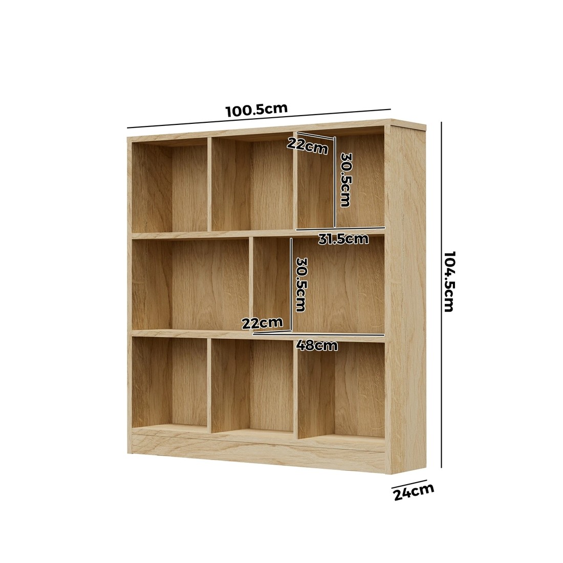7 Oikiture Bookshelf Bookcase Display Shelves Unit Storage Organizer Stand
 - Natural, 7 of 9