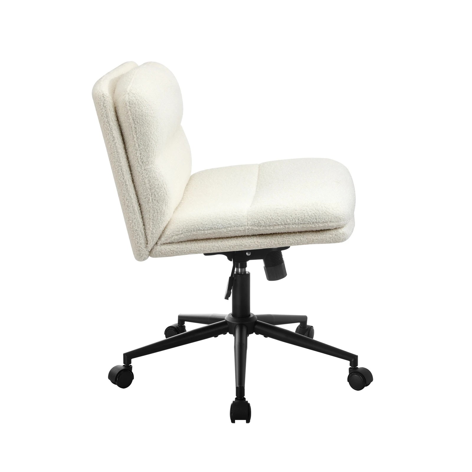 8 Oikiture Armless Office Desk Chair Boucle
 - White, 8 of 10