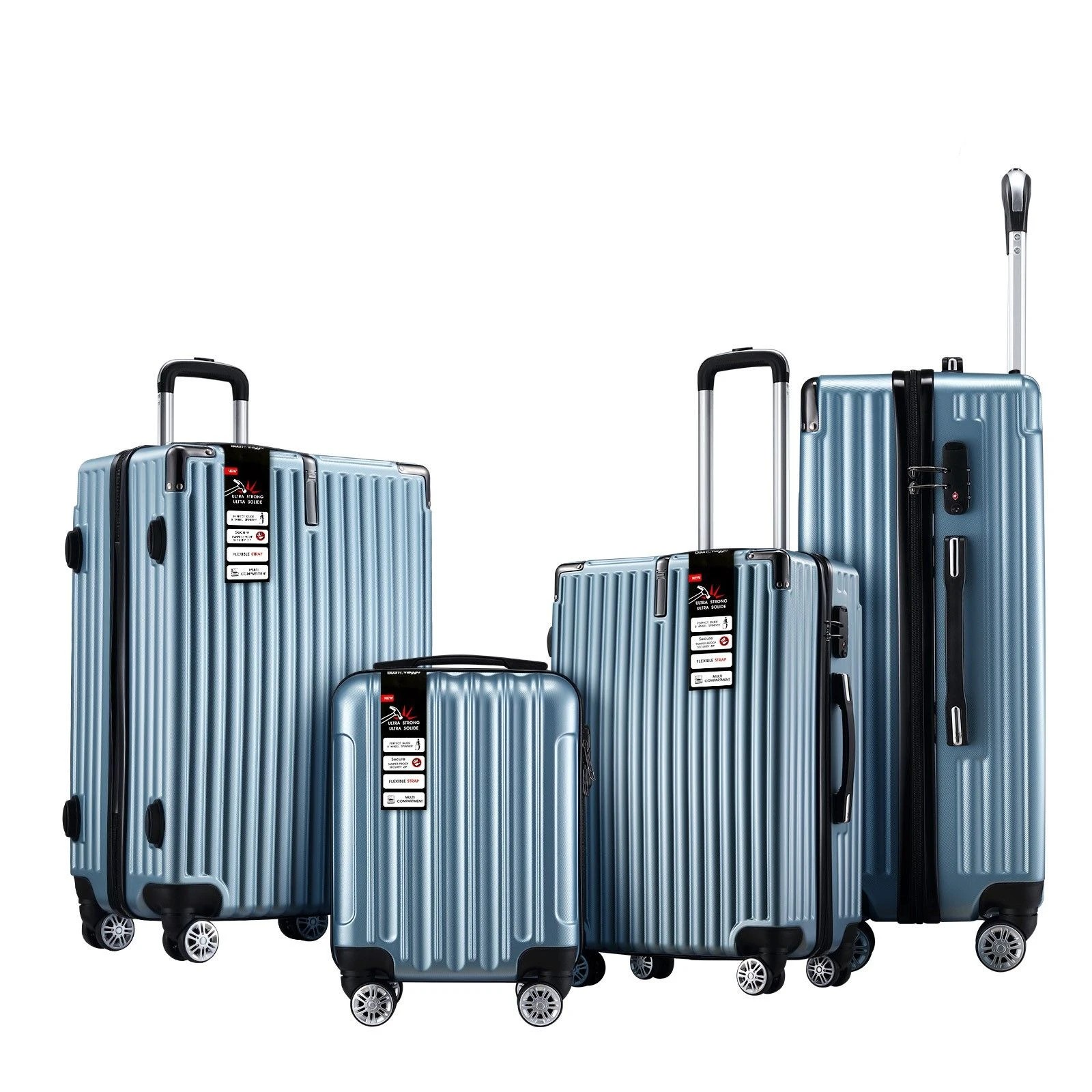 2 AUSWAY 4 Piece Luggage Suitcase Set Carry On Traveller Bag, 2 of 2