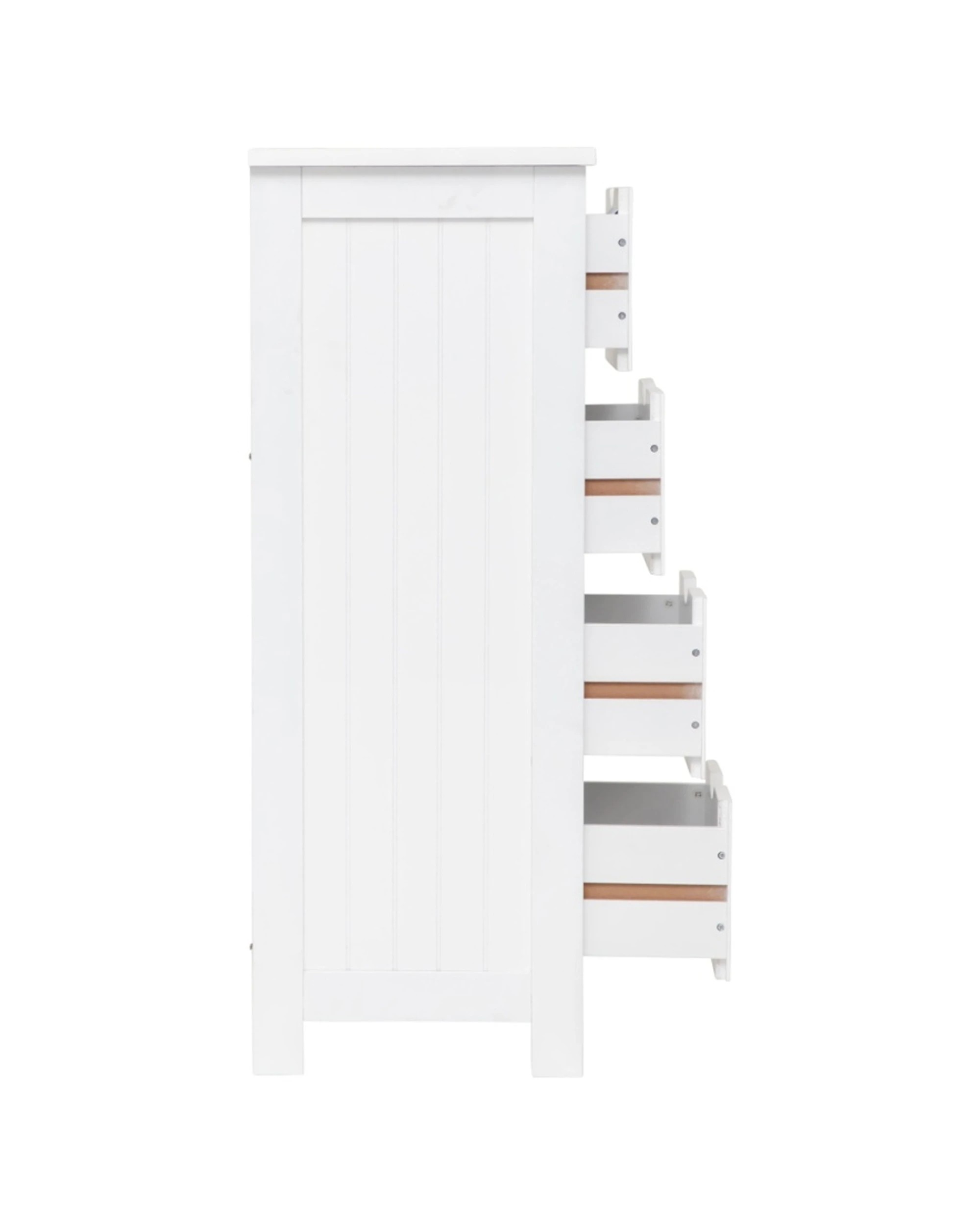 6 Alpine Bay Maine 4 Drawer Multipurpose Bathroom Cabinet MDF Construction 30x30x81cm - White, 6 of 8