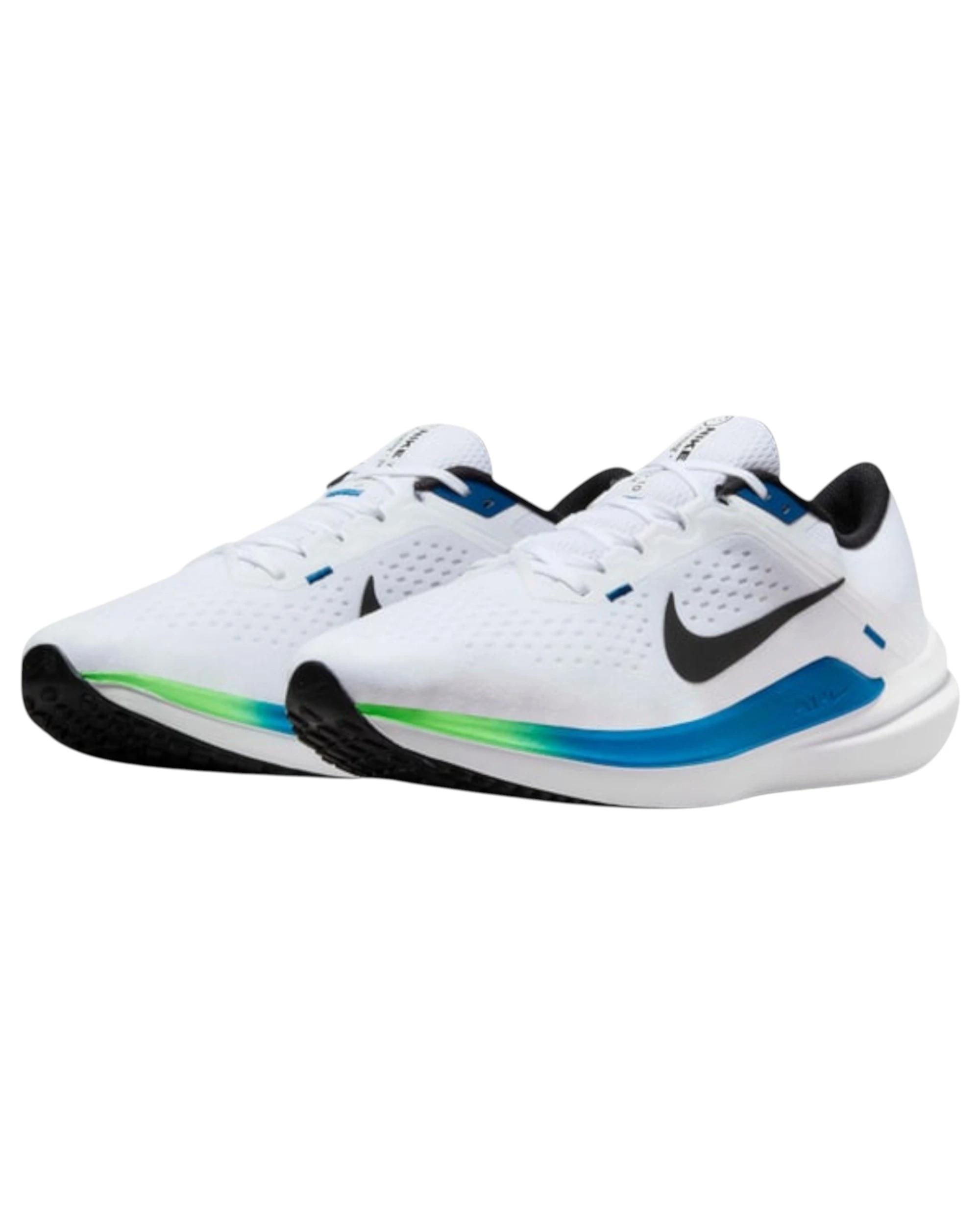 2 Nike Mens Air Winflo 10 White/ Blue Athletic Running Shoes WHITE/BLUE, 2 of 8