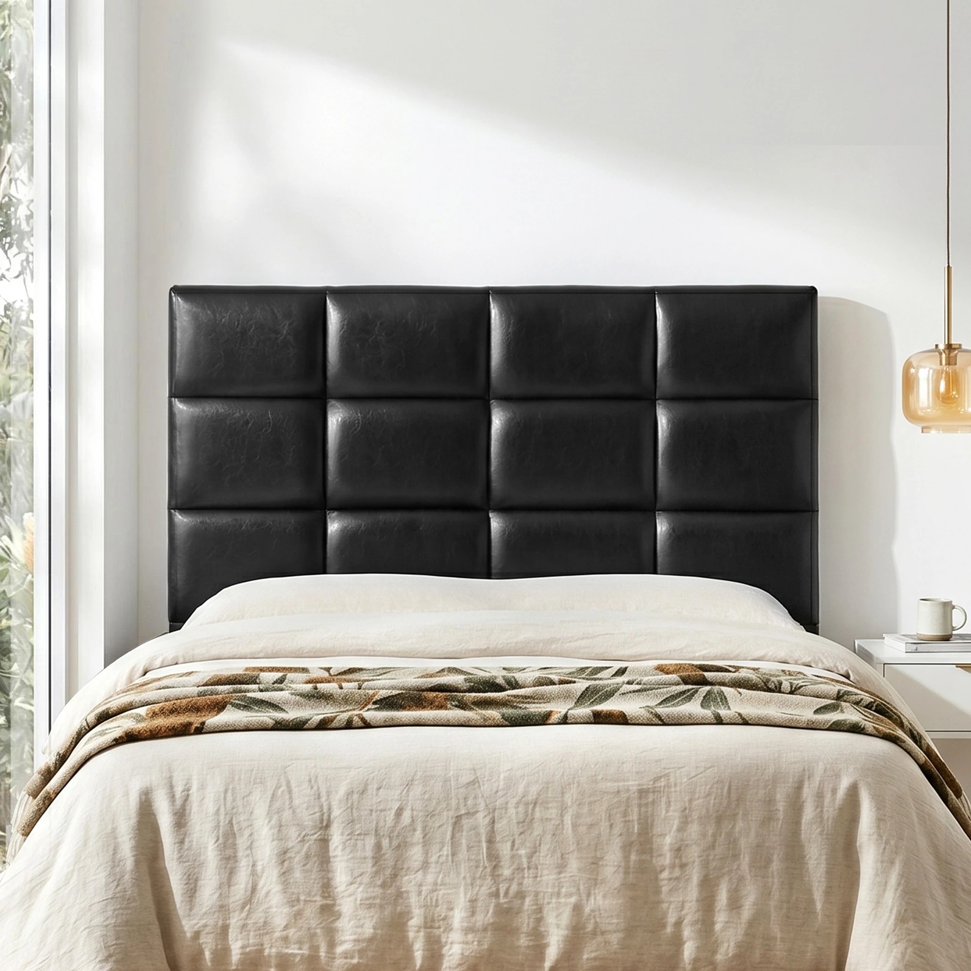 4 Artiss Bed Headboard Queen Bedhead PU Leather - Black, 4 of 8