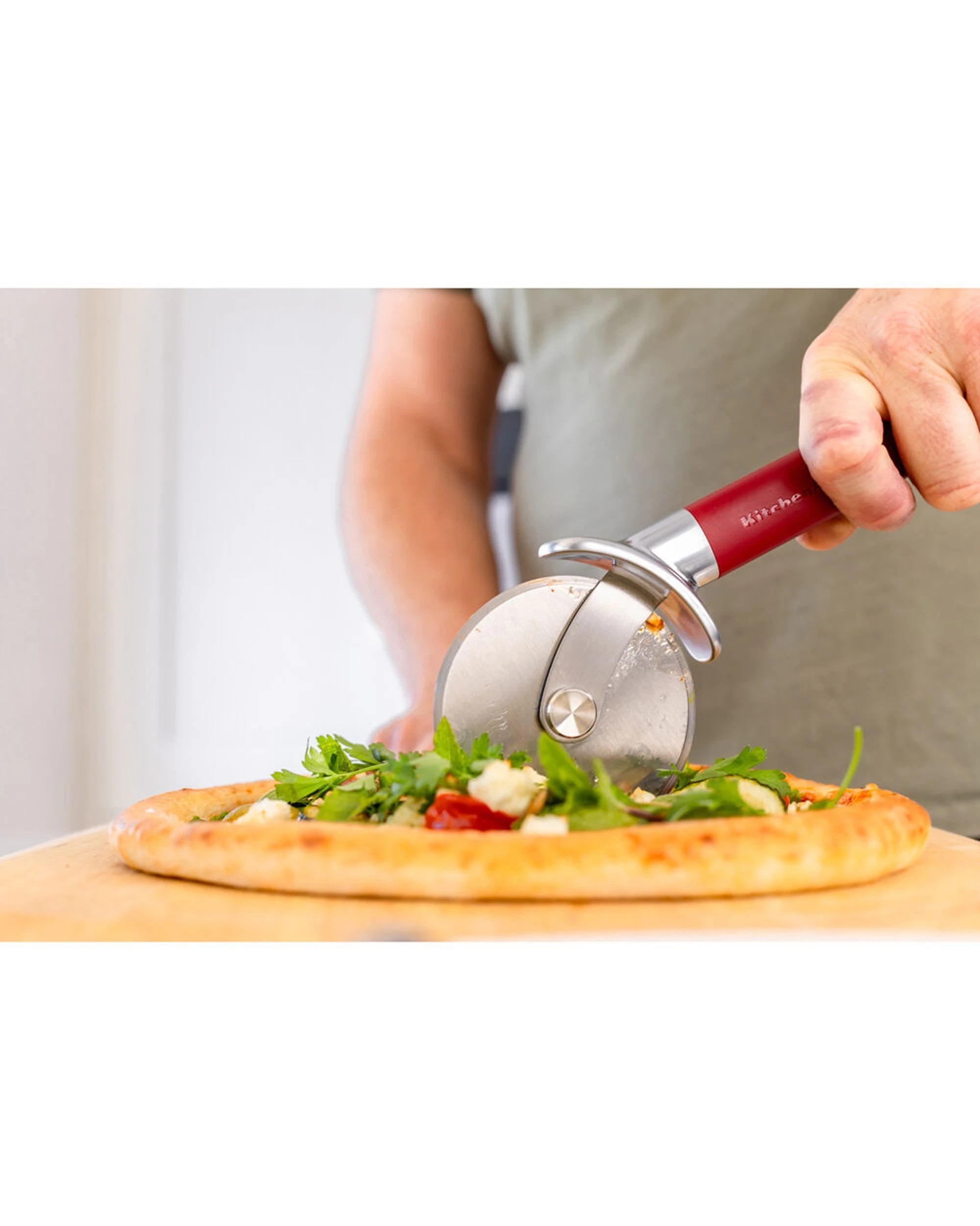 5 KitchenAid 2PK Classic Metal Pizza Wheel Cutter Finger Guard Ergonomic Handle Kitchen Utensil - Red, 5 of 6