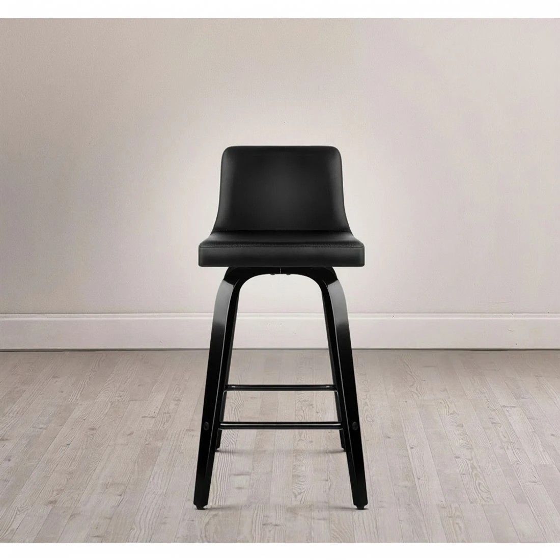 5 Artiss 4x Bar Stools Swivel Leather Padded - Black, 5 of 5