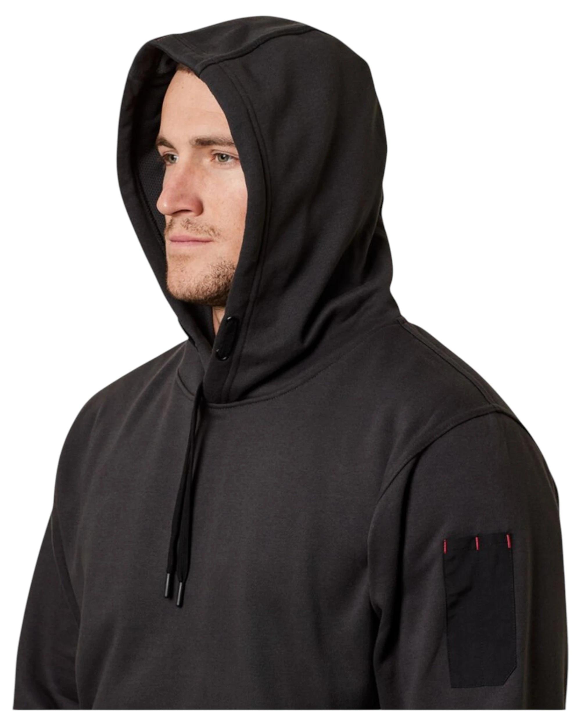 8 Hard Yakka Mens Brushed Fleece Hoodie Jumper Charcoal CHARCOAL, 8 of 10