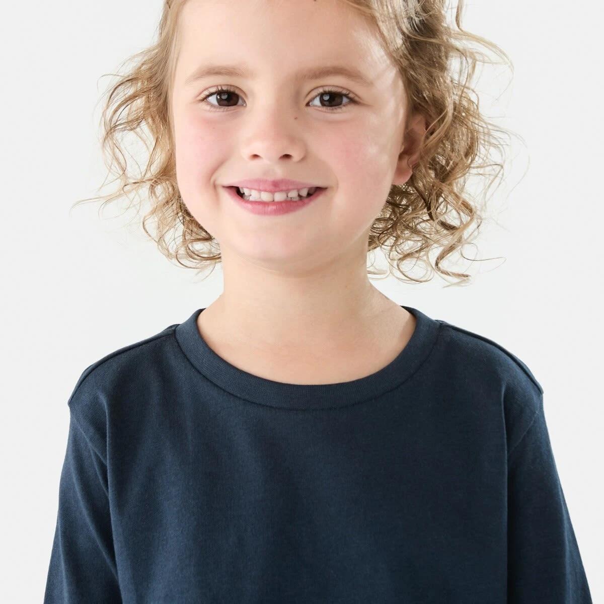 3 Long Sleeve Plain T-shirt Dress Navy, 3 of 8