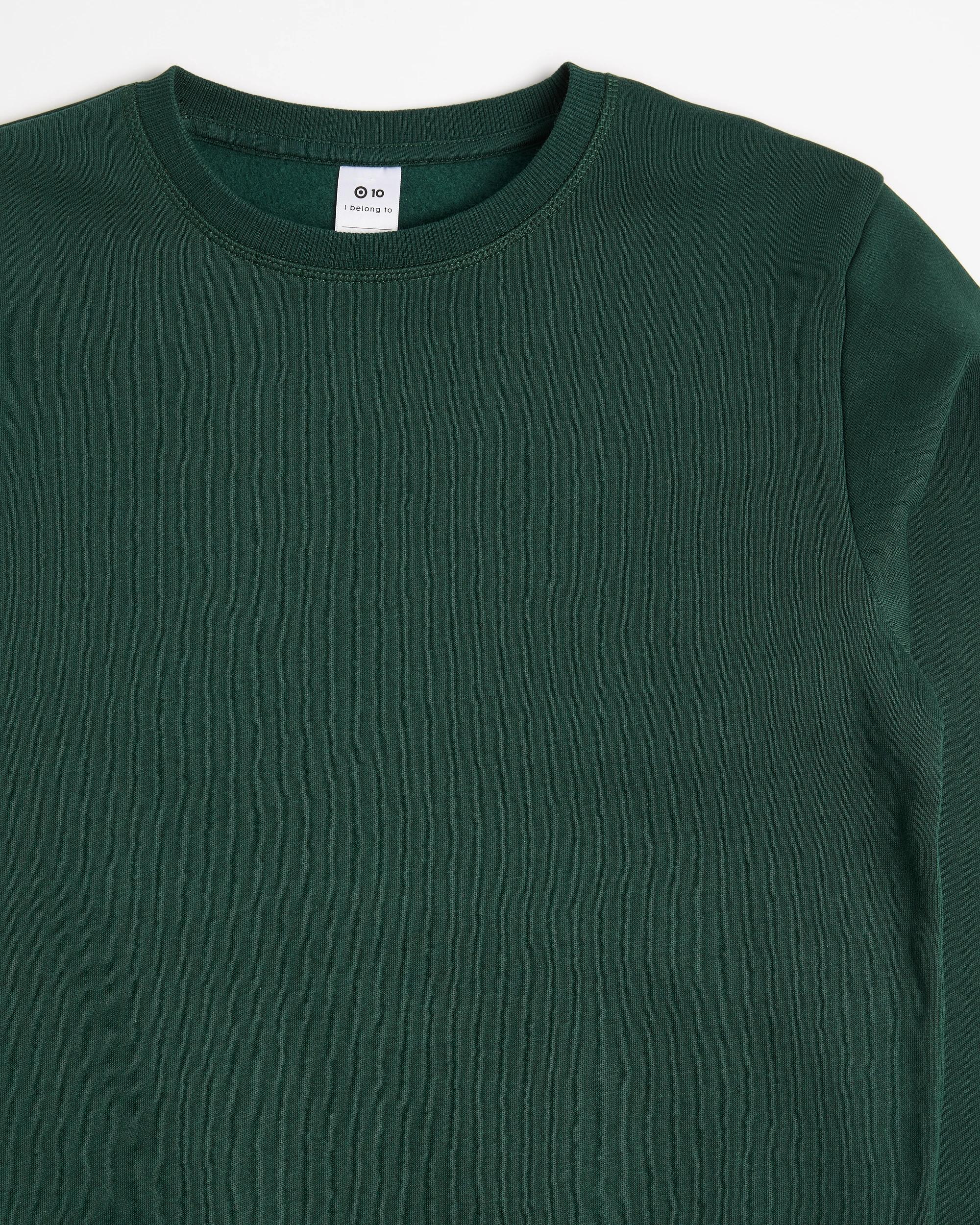 2 Target Kids Australian Cotton School Crew Neck Jumper BOTTLE GREEN, 2 of 3