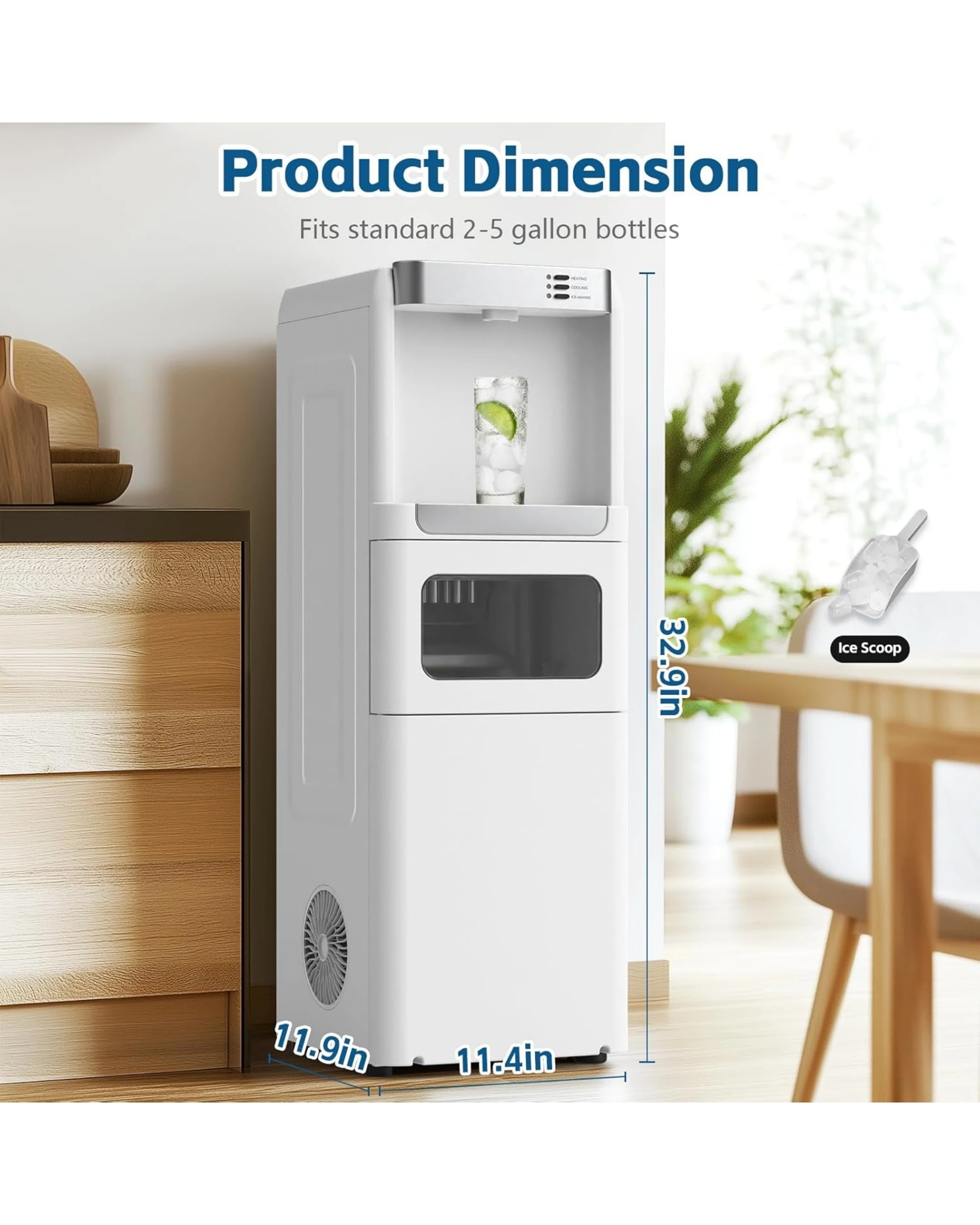 7 Advwin 3-in-1 Cold/hot Water Dispenser With Built-in Ice Maker 15kg, 7 of 9
