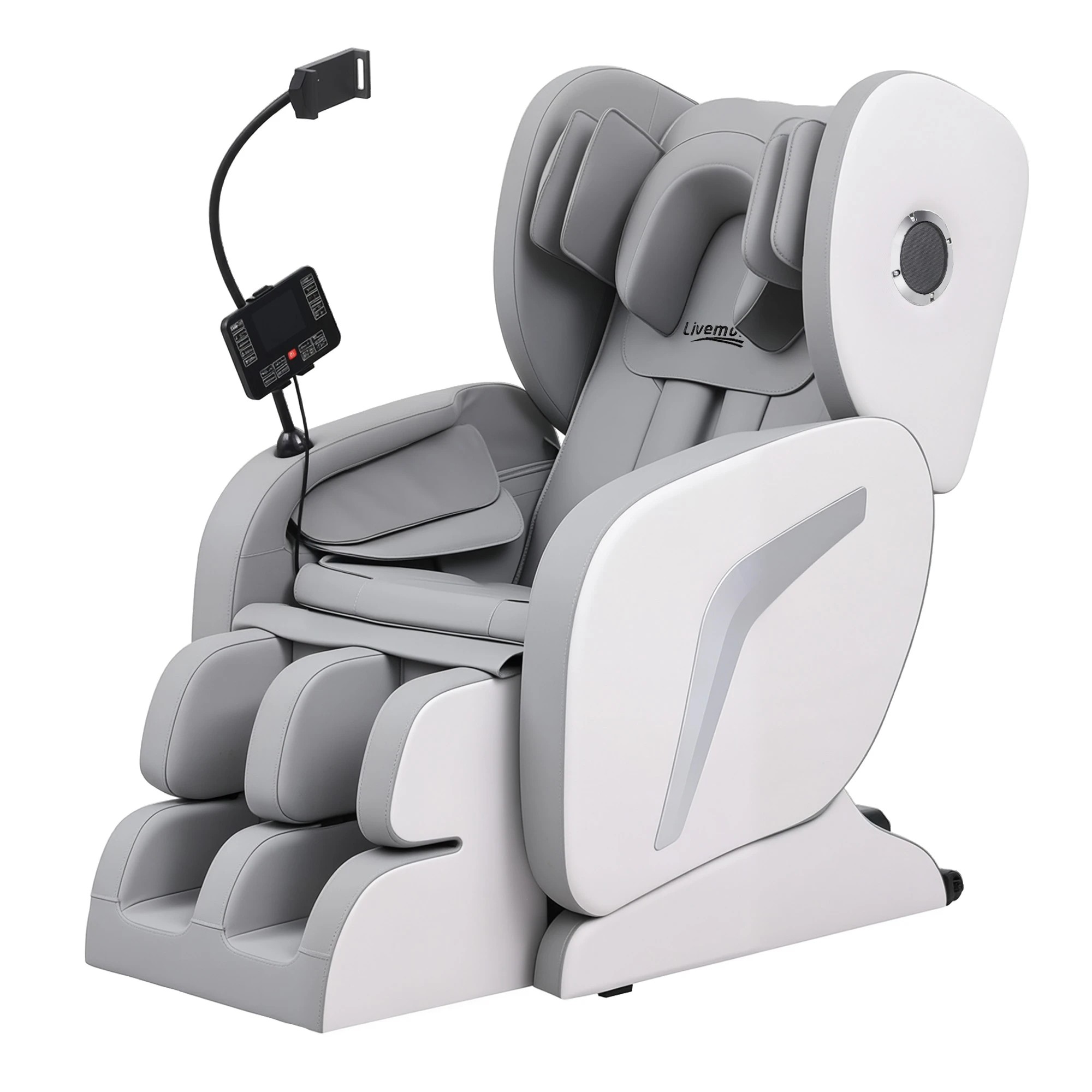 1 Livemor Full Body Massage Chair VEGA, Foot Roller, Waist & Calf Heat, Recliner, Airbags Compression - Grey, 1 of 10