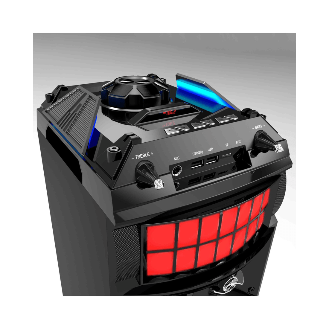 7 Lenoxx LED Stage Lights Portable Wireless Streaming Speaker with 80W RMS, 7 of 7