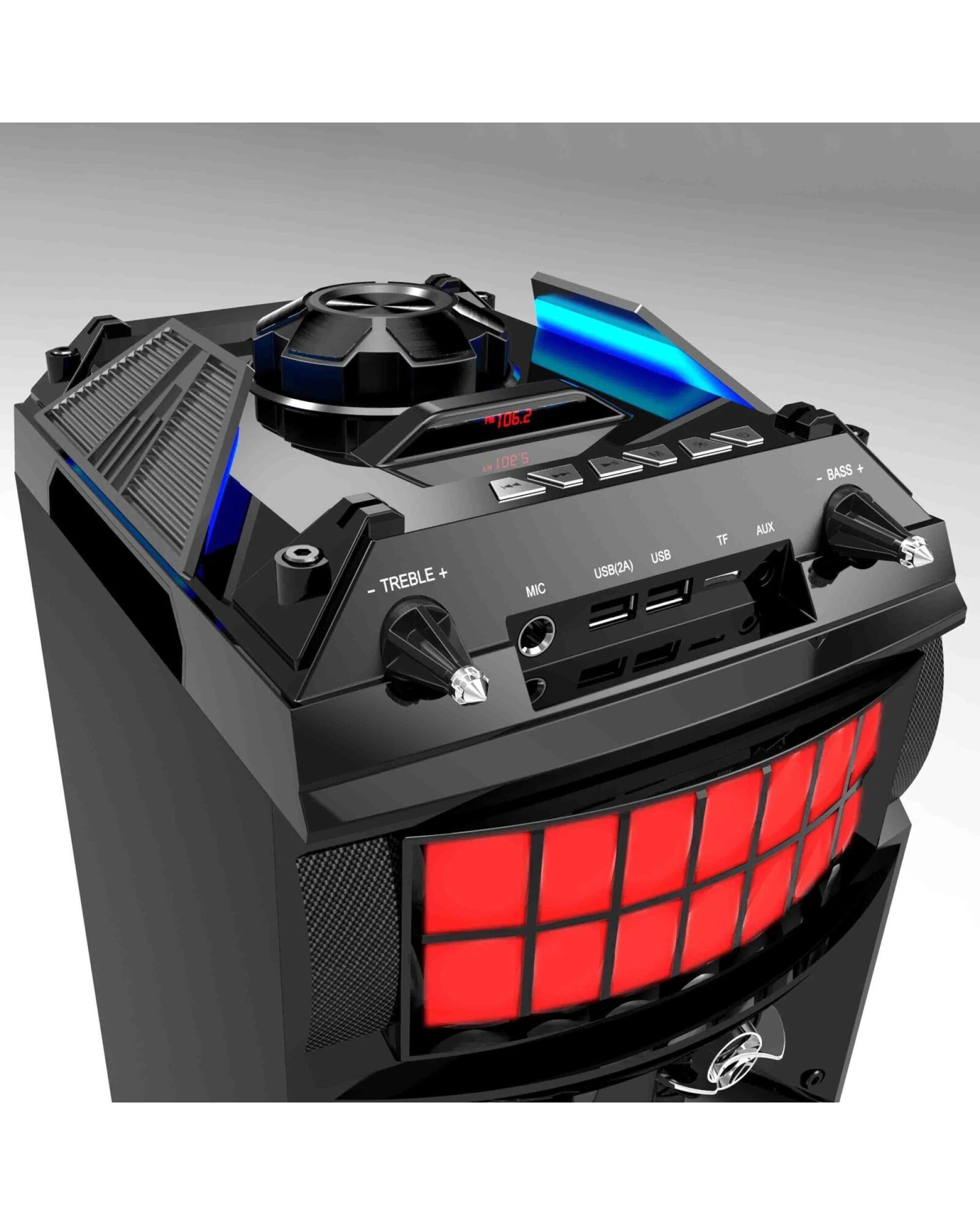 7 Lenoxx LED Stage Lights Portable Wireless Streaming Speaker with 80W RMS, 7 of 7